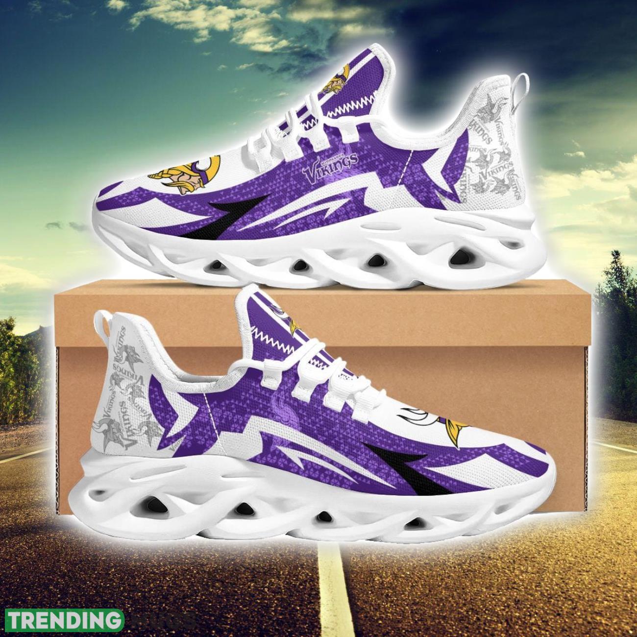 Minnesota Vikings Team Logo Shoes Max Soul Sneakers For Running Lovers Product Photo 1 Minnesota Vikings Team Logo Shoes Max Soul Sneakers For Running Lovers Product Photo 1