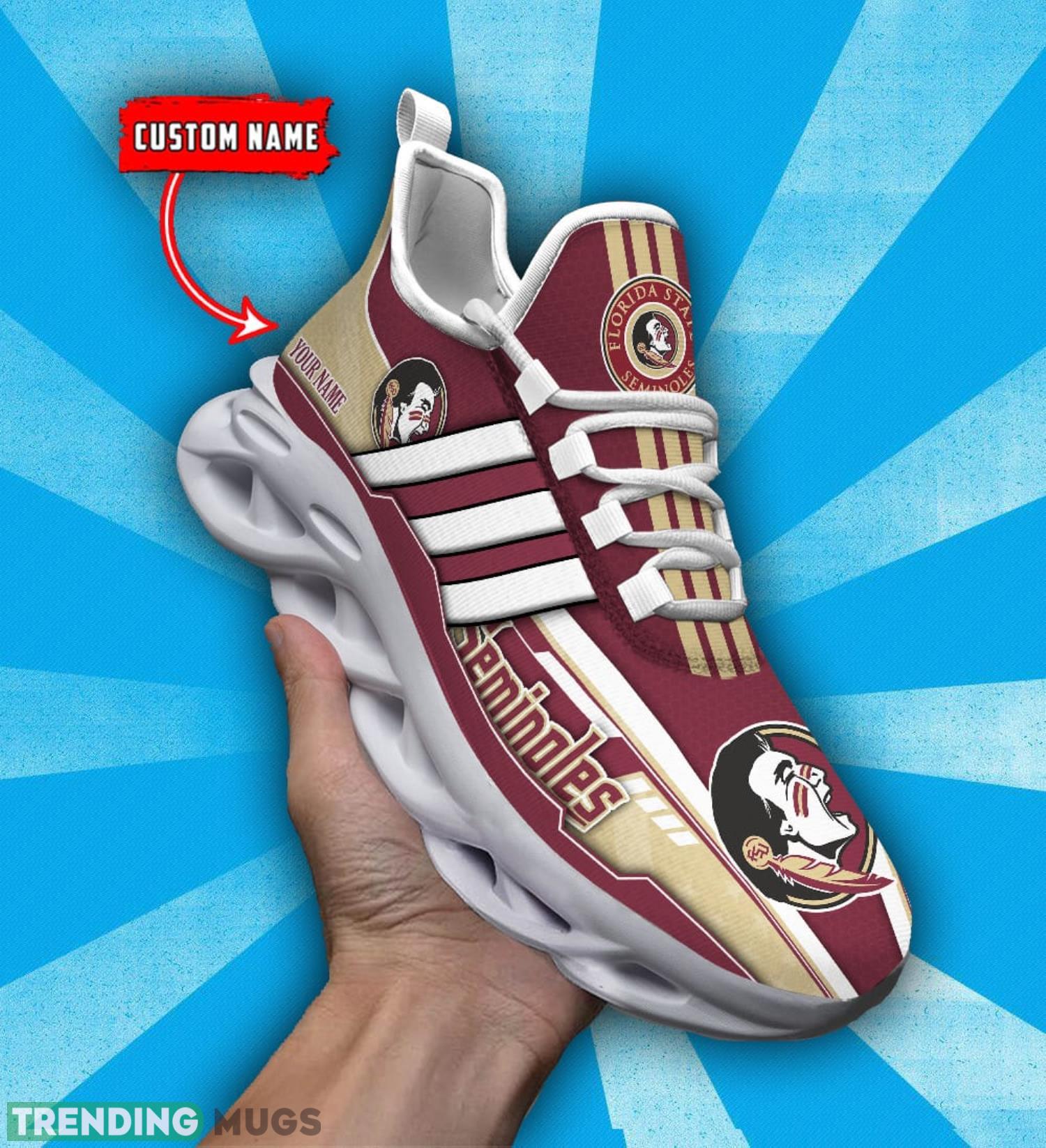 NCAA Florida State Seminoles Max Soul Shoes Custom Name White Striped Running Shoes Product Photo 1