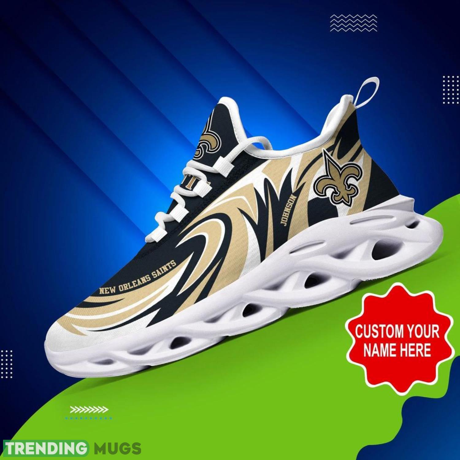 New Orleans Saints NFL Max Soul Shoes Custom Name Sneakers Hot Trending Personalized Gifts For NFL Fans Product Photo 1 New Orleans Saints NFL Max Soul Shoes Custom Name Sneakers Hot Trending Personalized Gifts For NFL Fans Product Photo 1