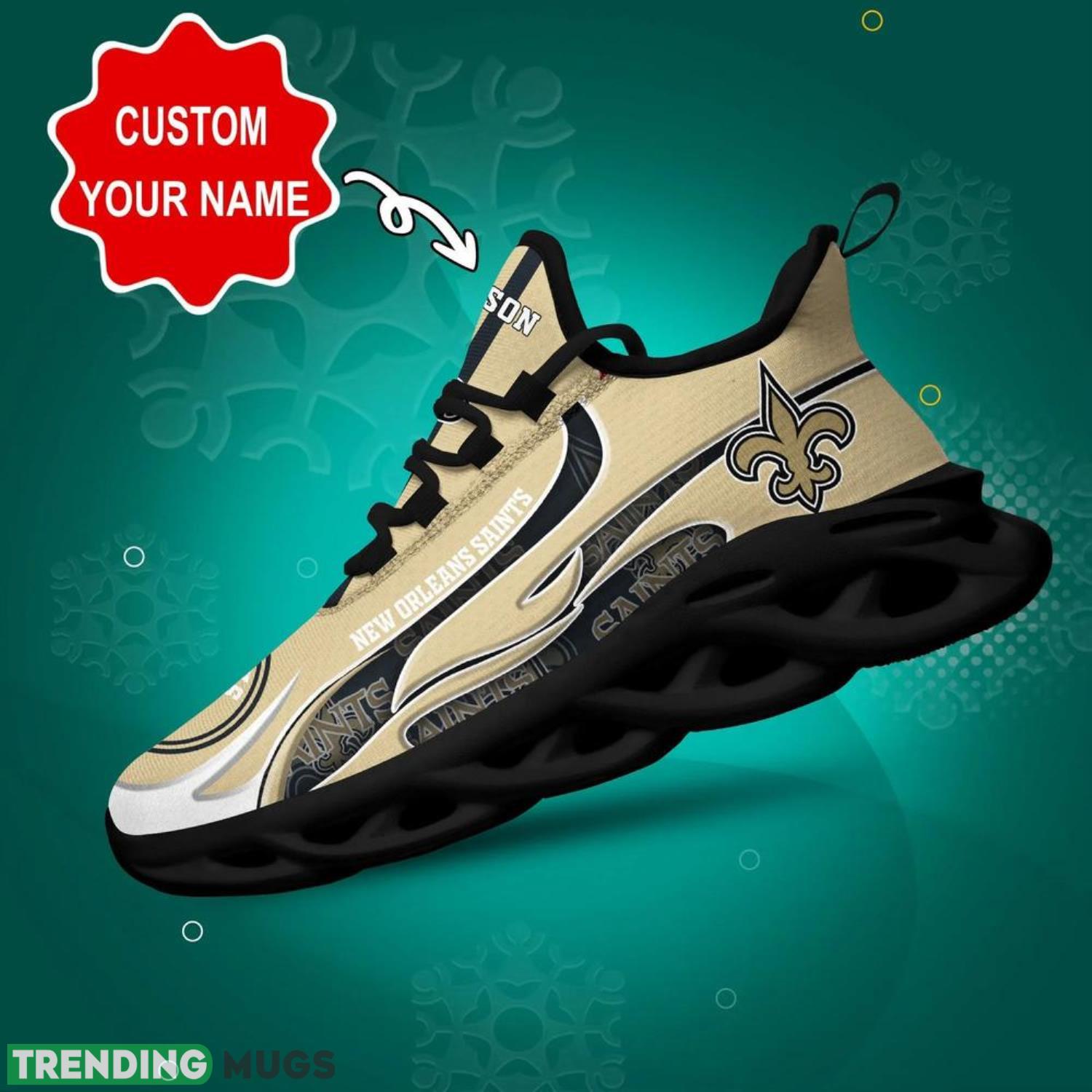 New Orleans Saints NFL Max Soul Shoes Custom Name Sneakers Running Shoes Gifts For NFL Fans Product Photo 1 New Orleans Saints NFL Max Soul Shoes Custom Name Sneakers Running Shoes Gifts For NFL Fans Product Photo 1