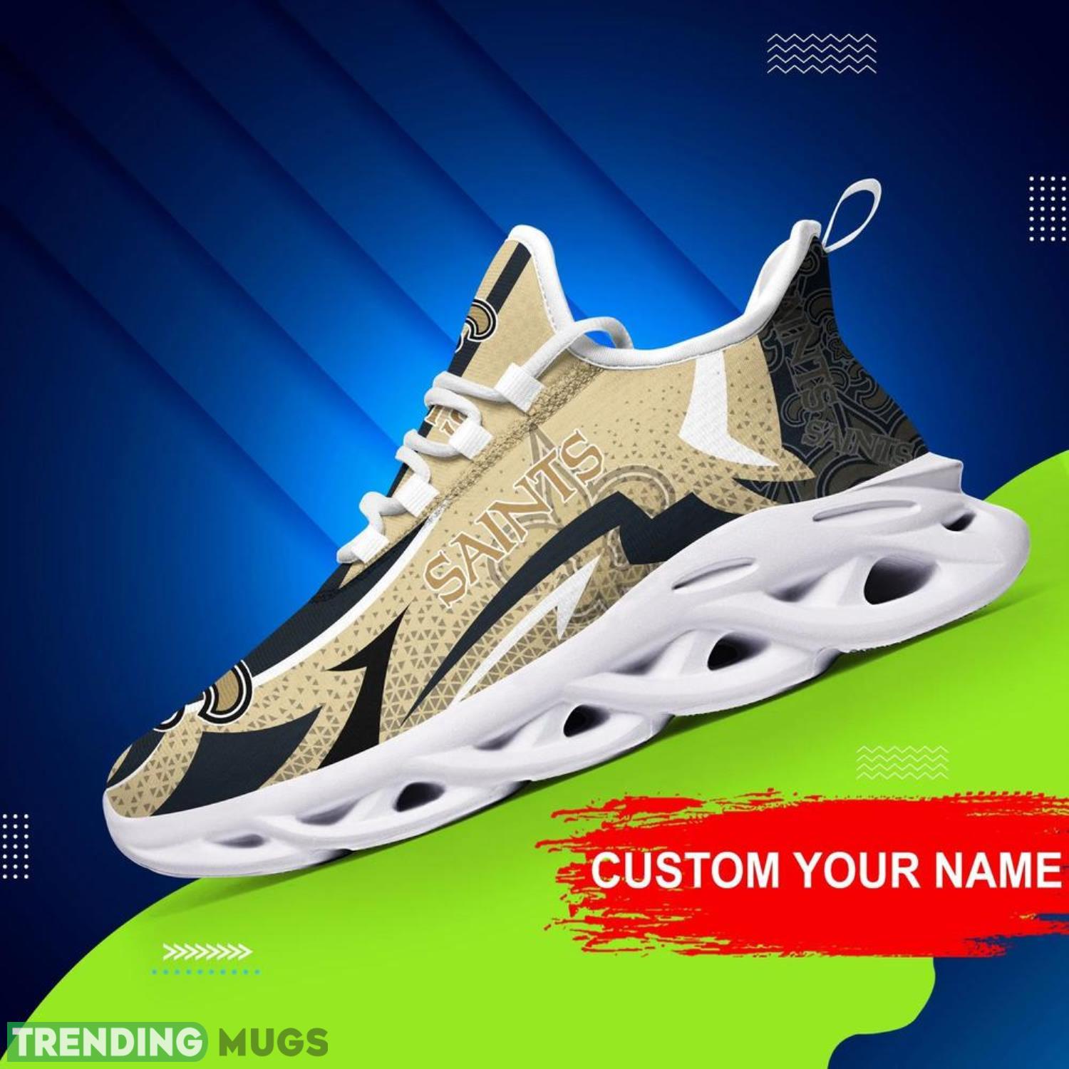 New Orleans Saints NFL Max Soul Shoes Custom Name Sneakers Running Shoes Hot Trending Personalized Gifts For NFL Fans Max Soul New Orleans Saints NFL Max Soul Shoes Custom Name Sneakers Running Shoes Hot Trending Personalized Gifts For NFL Fans Max Soul
