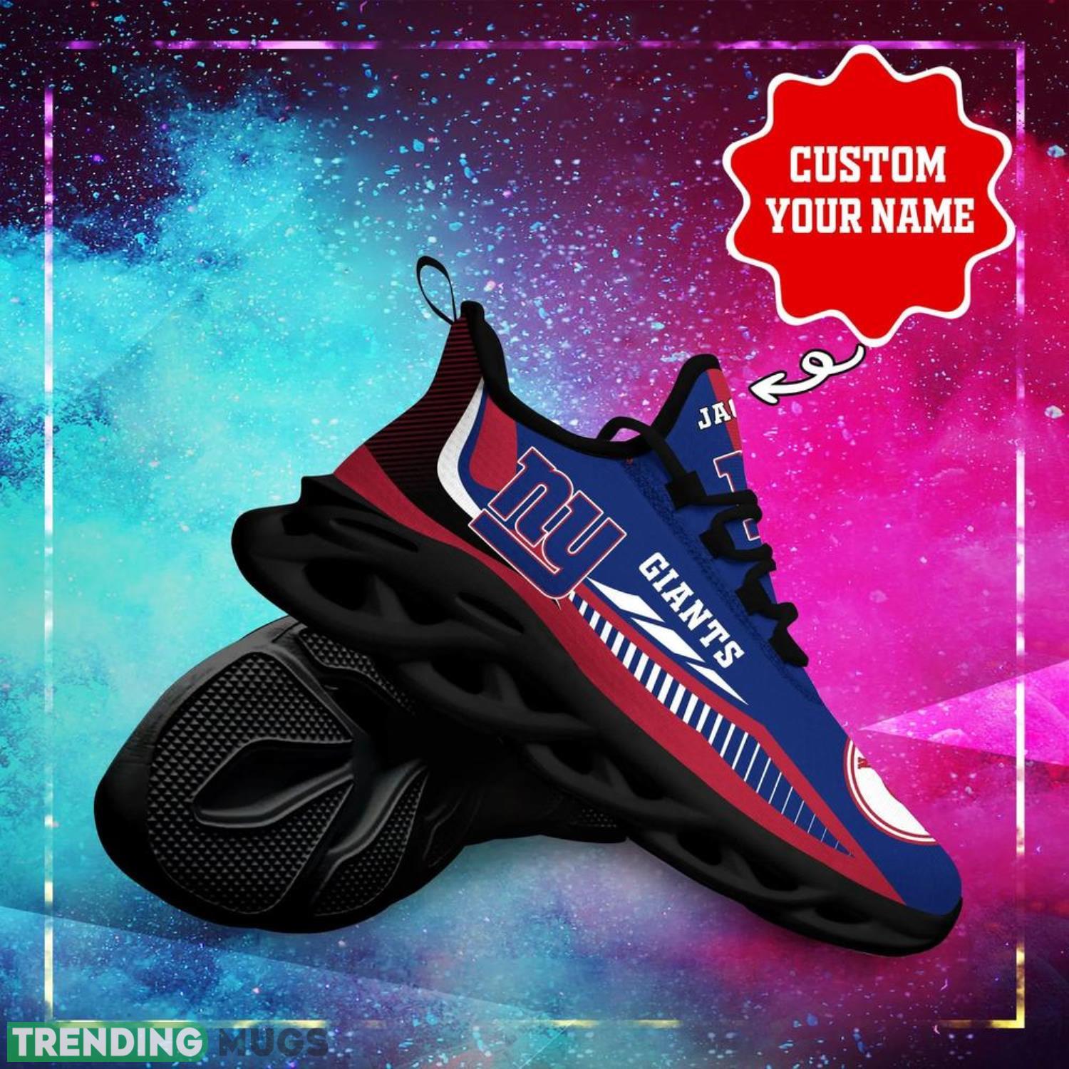 New York Giants NFL Max Soul Shoes Custom Name Sneakers Hot Trending Personalized Gifts For NFL Fans Max Soul New York Giants NFL Max Soul Shoes Custom Name Sneakers Hot Trending Personalized Gifts For NFL Fans Max Soul