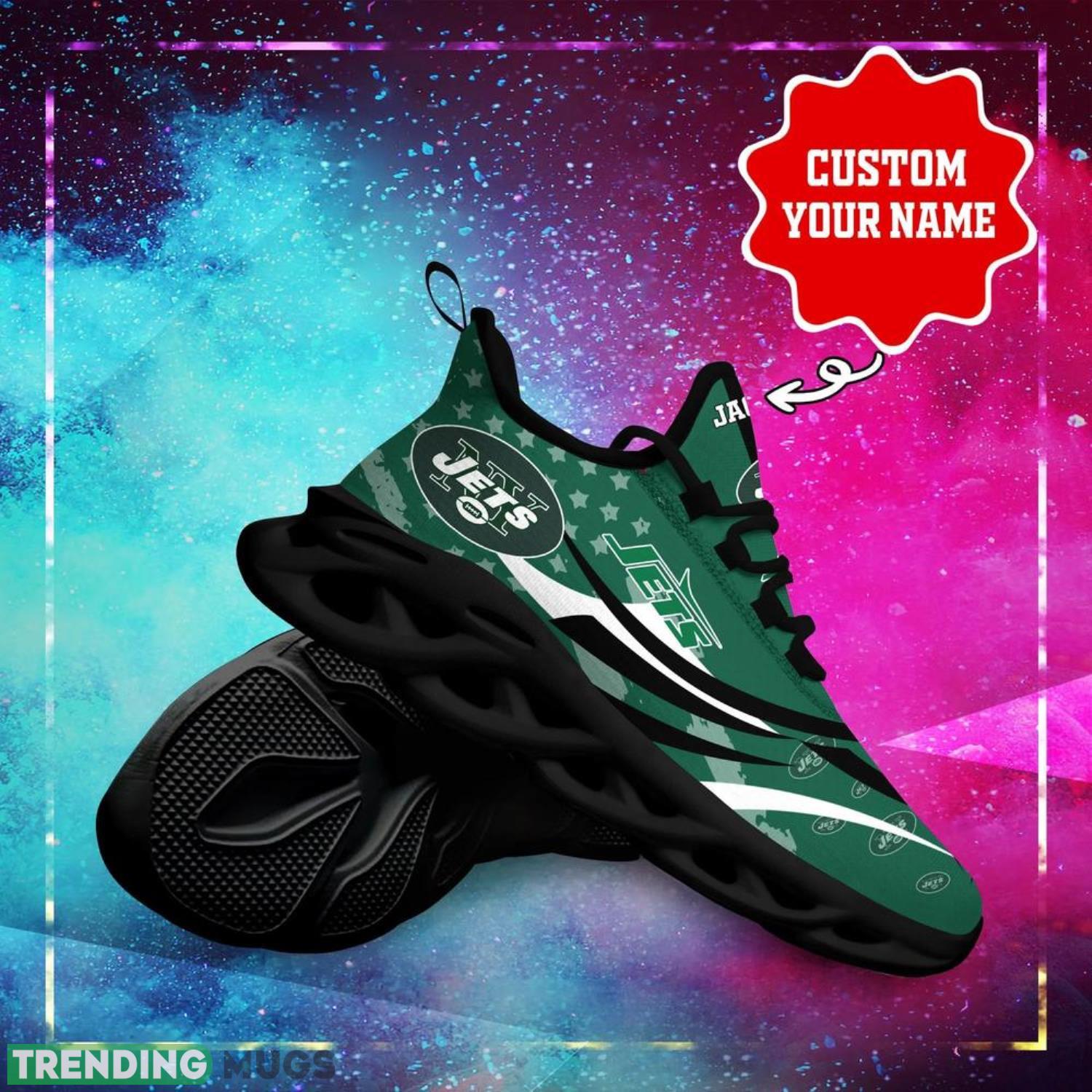 New York Jets NFL Max Soul Shoes Custom Name Sneakers Running Shoes Gifts For NFL Fans Max Soul New York Jets NFL Max Soul Shoes Custom Name Sneakers Running Shoes Gifts For NFL Fans Max Soul