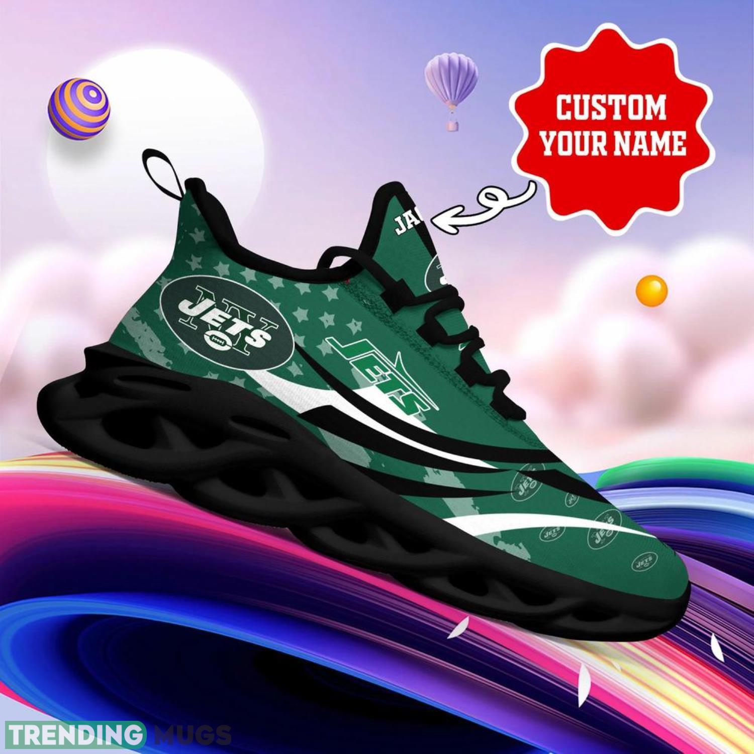 New York Jets NFL Max Soul Shoes Custom Name Sneakers Running Shoes Gifts For NFL Fans Max Soul New York Jets NFL Max Soul Shoes Custom Name Sneakers Running Shoes Gifts For NFL Fans Max Soul