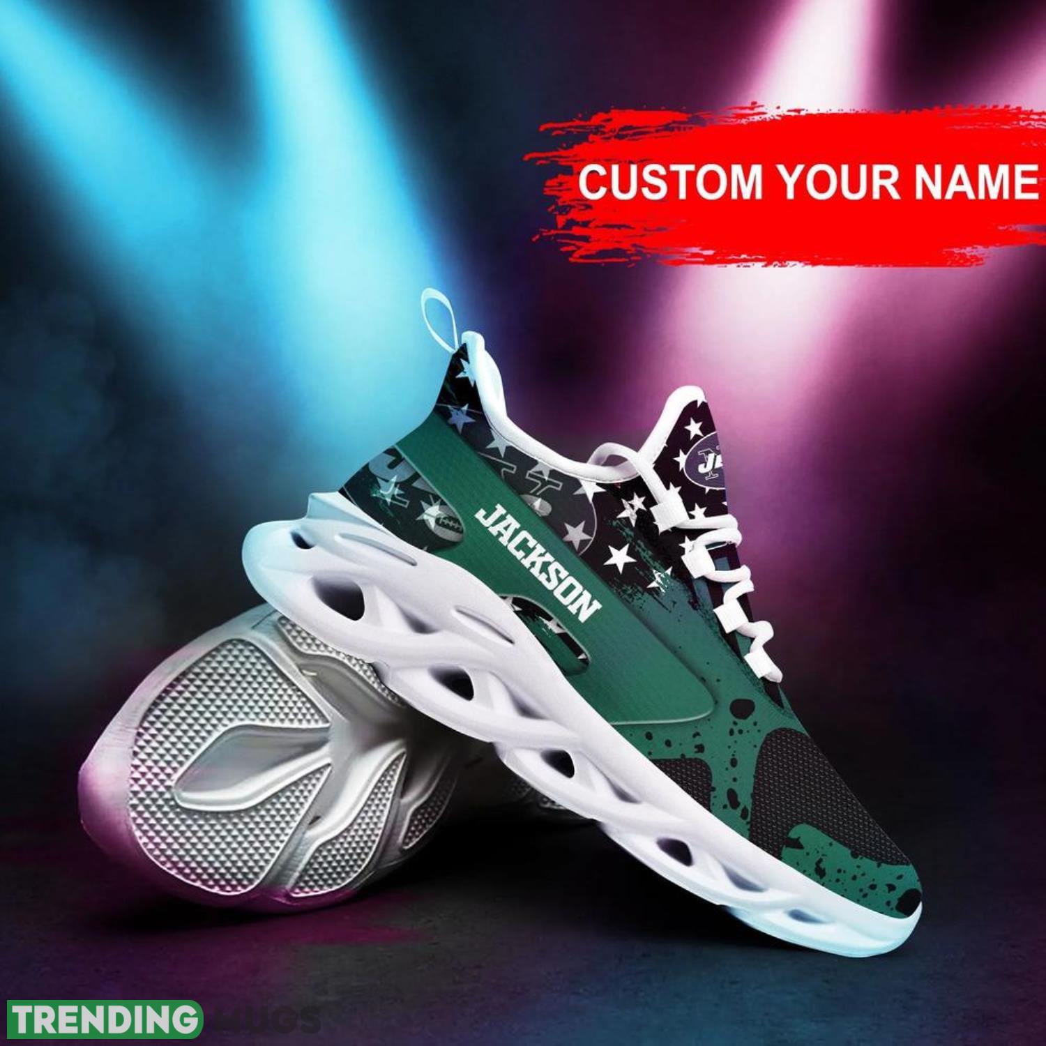 New York Jets NFL Max Soul Shoes Custom Name Sneakers Running Shoes Hot Trending Personalized Gifts For NFL Fans Max Soul New York Jets NFL Max Soul Shoes Custom Name Sneakers Running Shoes Hot Trending Personalized Gifts For NFL Fans Max Soul