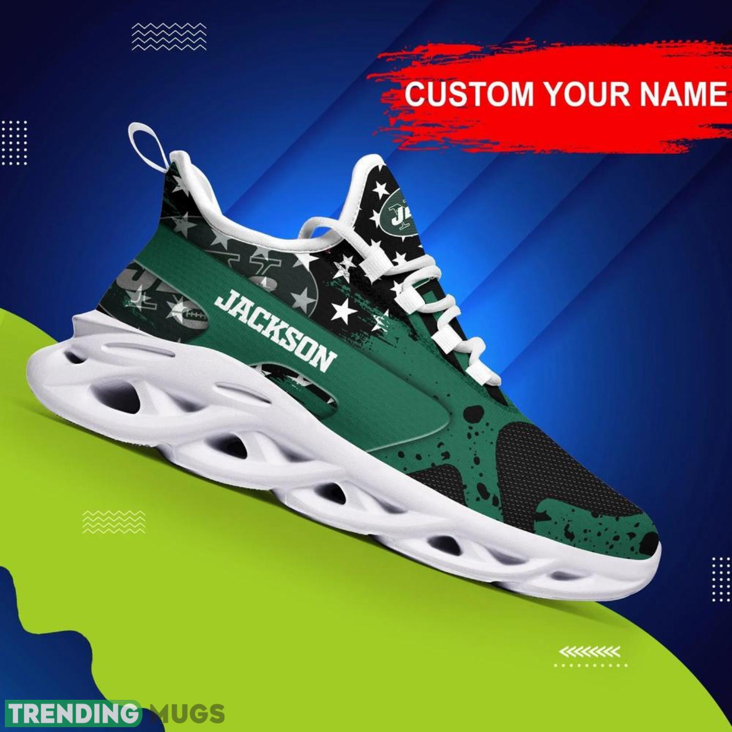New York Jets NFL Max Soul Shoes Custom Name Sneakers Running Shoes Hot Trending Personalized Gifts For NFL Fans Product Photo 1 New York Jets NFL Max Soul Shoes Custom Name Sneakers Running Shoes Hot Trending Personalized Gifts For NFL Fans Product Photo 1
