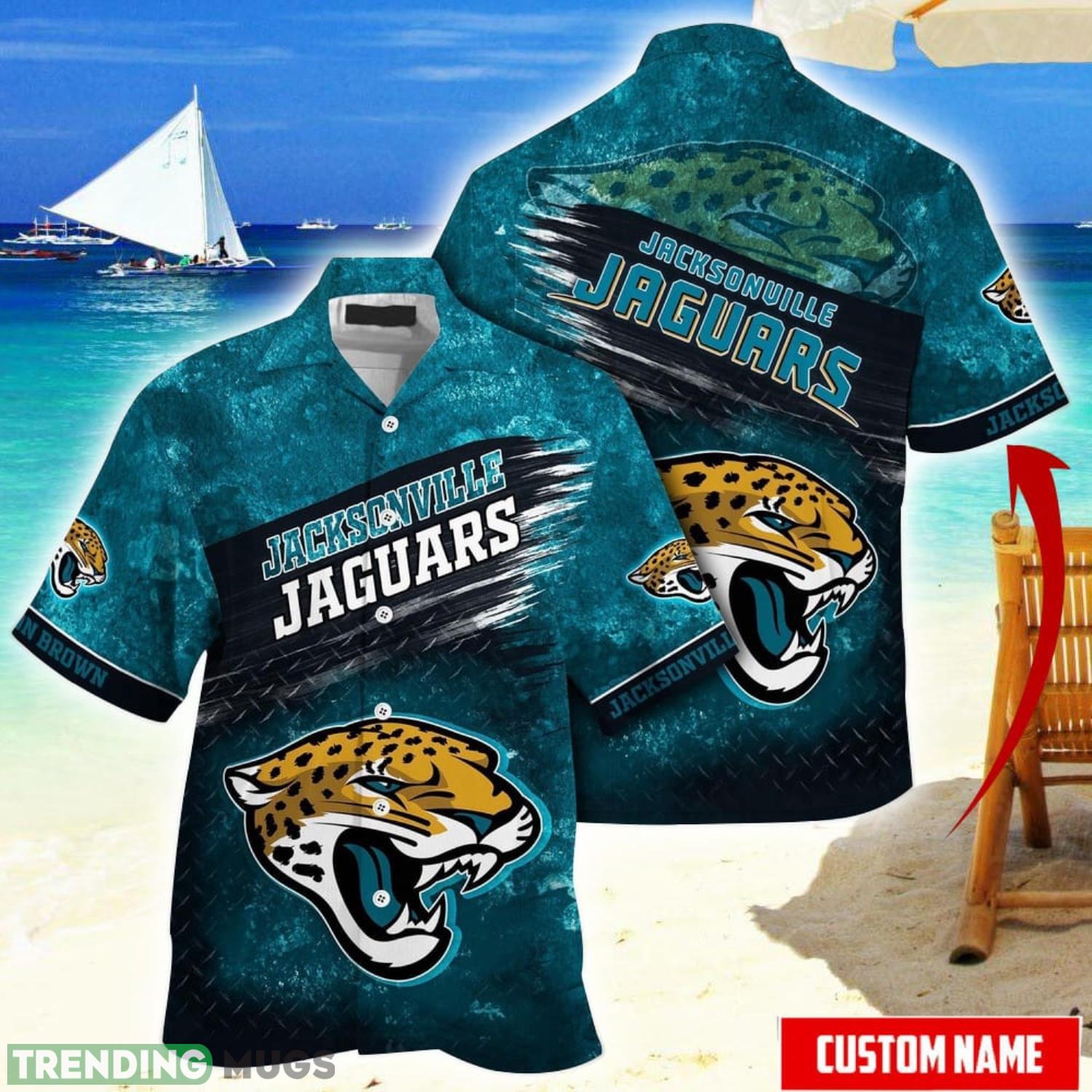 NFL Jacksonville Jaguars Hawaiian Shirt Custom Name For Fans Aloha Summer Shirt Product Photo 1 NFL Jacksonville Jaguars Hawaiian Shirt Custom Name For Fans Aloha Summer Shirt Product Photo 1
