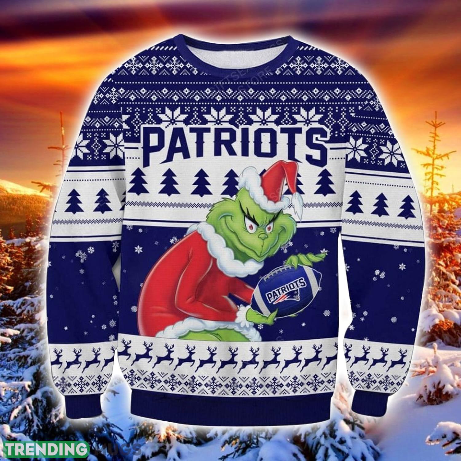 NFL New England Patriots Grinch Ugly Christmas Sweater Trending Sweater For 2023 Christmas Holidays Product Photo 1 NFL New England Patriots Grinch Ugly Christmas Sweater Trending Sweater For 2023 Christmas Holidays Product Photo 1