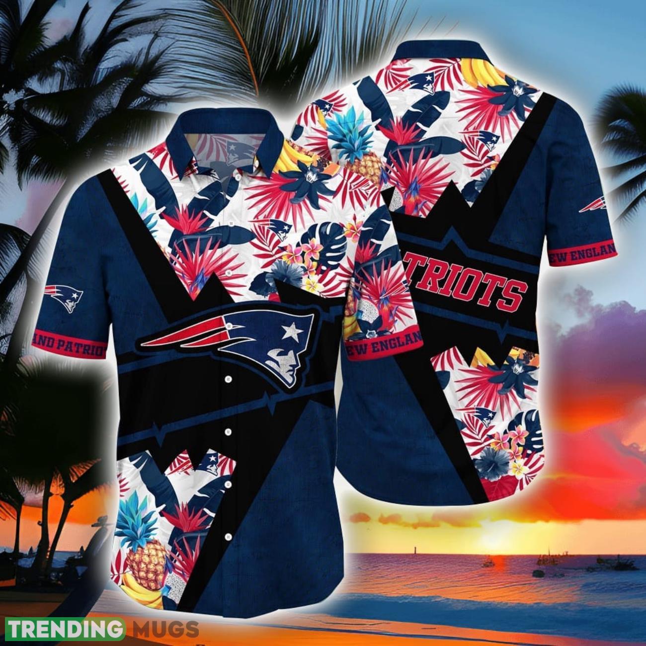 NFL New England Patriots Hawaiian Shirt Flower Island Tropical Flower Style Shirt Product Photo 1 NFL New England Patriots Hawaiian Shirt Flower Island Tropical Flower Style Shirt Product Photo 1