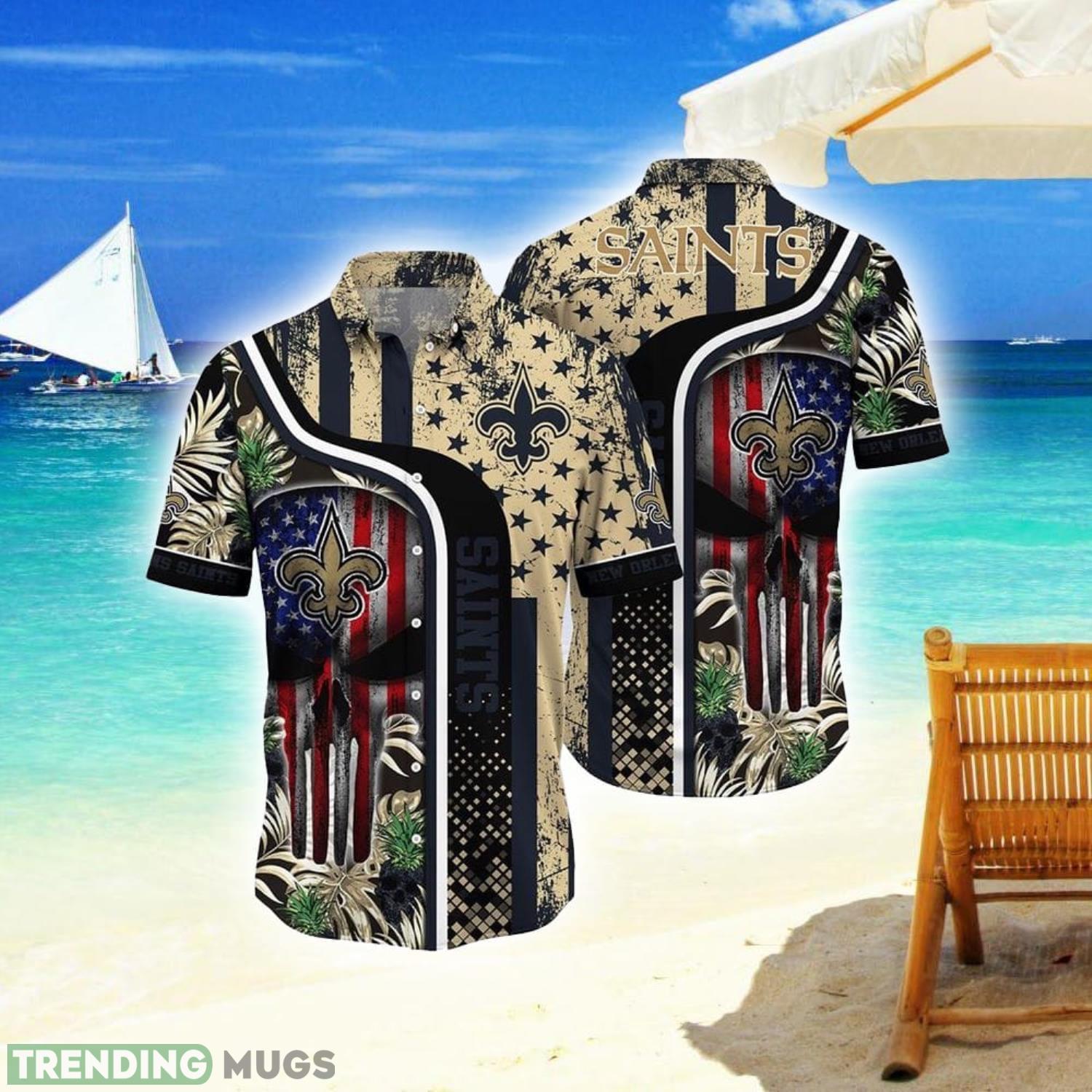 Nfl New Orleans Saints Hawaiian Shirt Skull Gift For Fans Product Photo 1 Nfl New Orleans Saints Hawaiian Shirt Skull Gift For Fans Product Photo 1