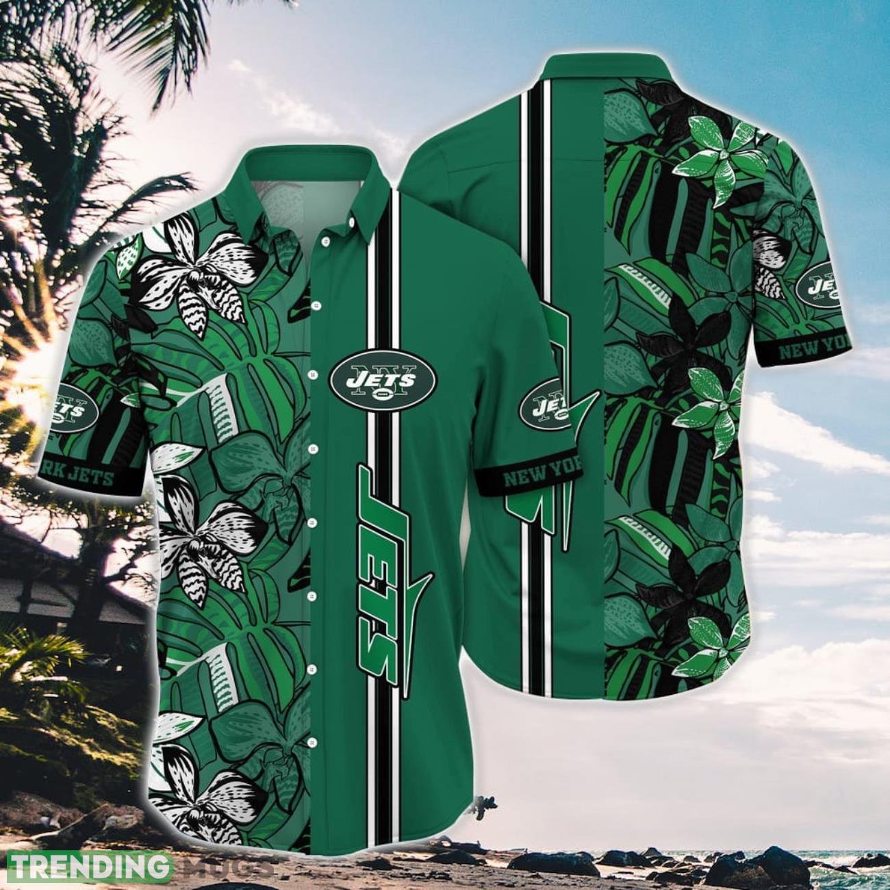 NFL New York Jets Hawaiian Shirt Flower Chic Summer Gift For Fans Product Photo 1 NFL New York Jets Hawaiian Shirt Flower Chic Summer Gift For Fans Product Photo 1