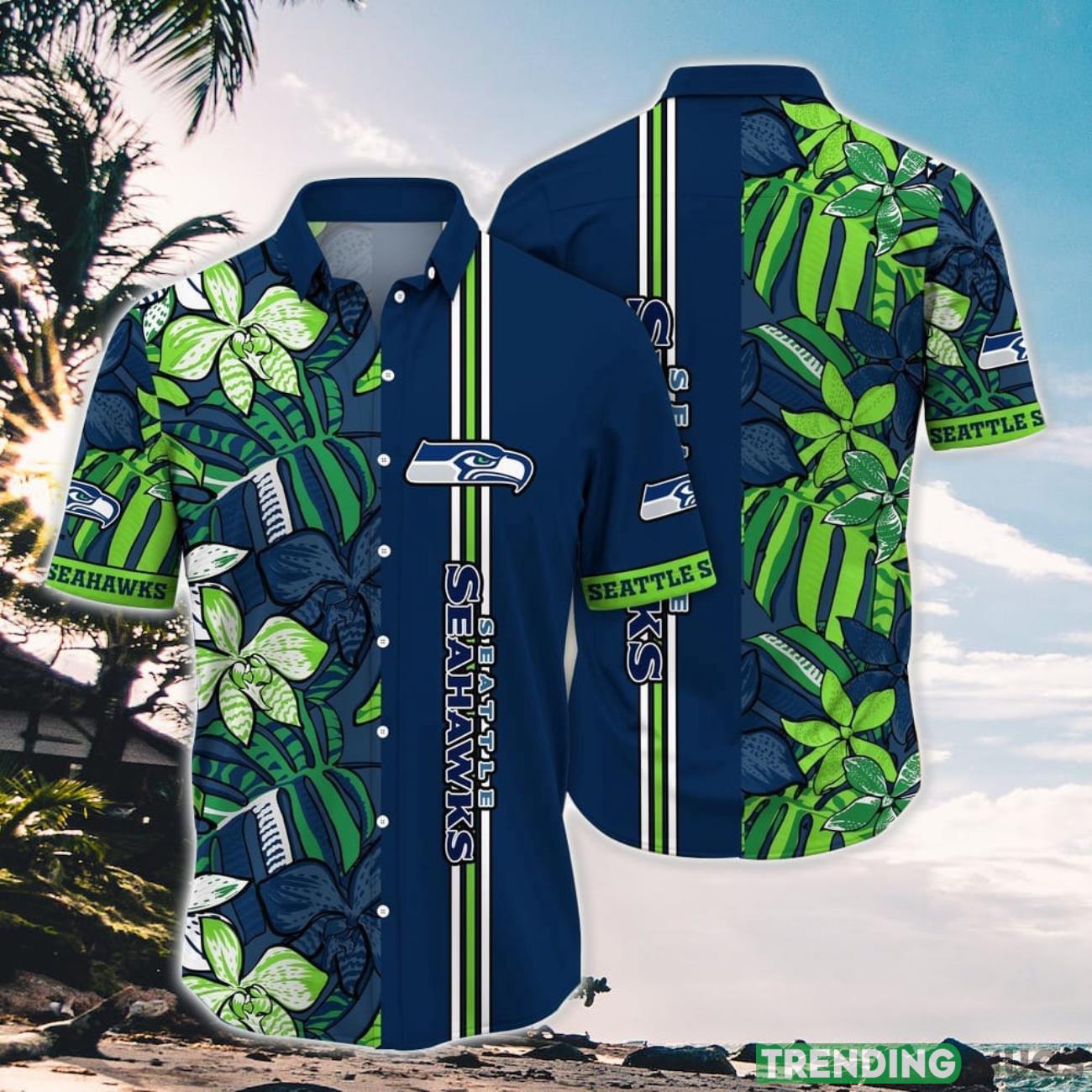 NFL Seattle Seahawks Hawaiian Shirt Flower Chic Summer Gift For Fans Product Photo 1 NFL Seattle Seahawks Hawaiian Shirt Flower Chic Summer Gift For Fans Product Photo 1