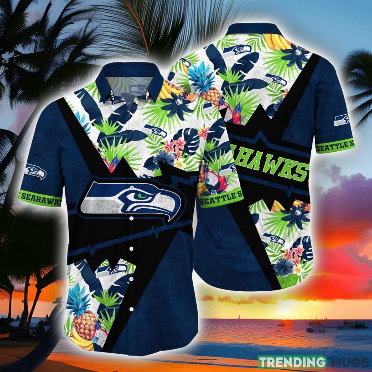 NFL Seattle Seahawks Hawaiian Shirt Flower Island Tropical Flower Style Shirt Product Photo 1 NFL Seattle Seahawks Hawaiian Shirt Flower Island Tropical Flower Style Shirt Product Photo 1