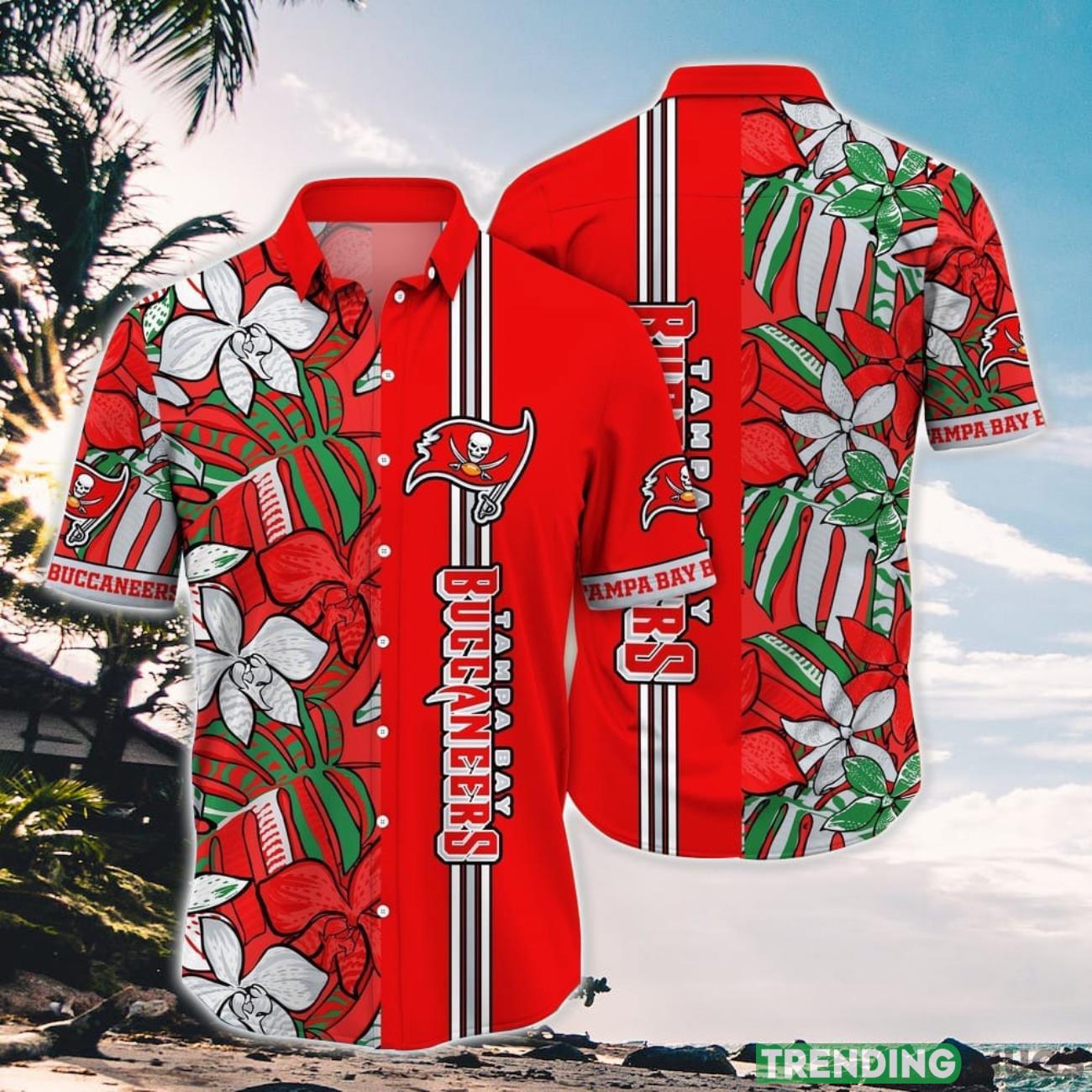 NFL Tampa Bay Buccaneers Hawaiian Shirt Flower Chic Summer Gift For Fans Product Photo 1 NFL Tampa Bay Buccaneers Hawaiian Shirt Flower Chic Summer Gift For Fans Product Photo 1