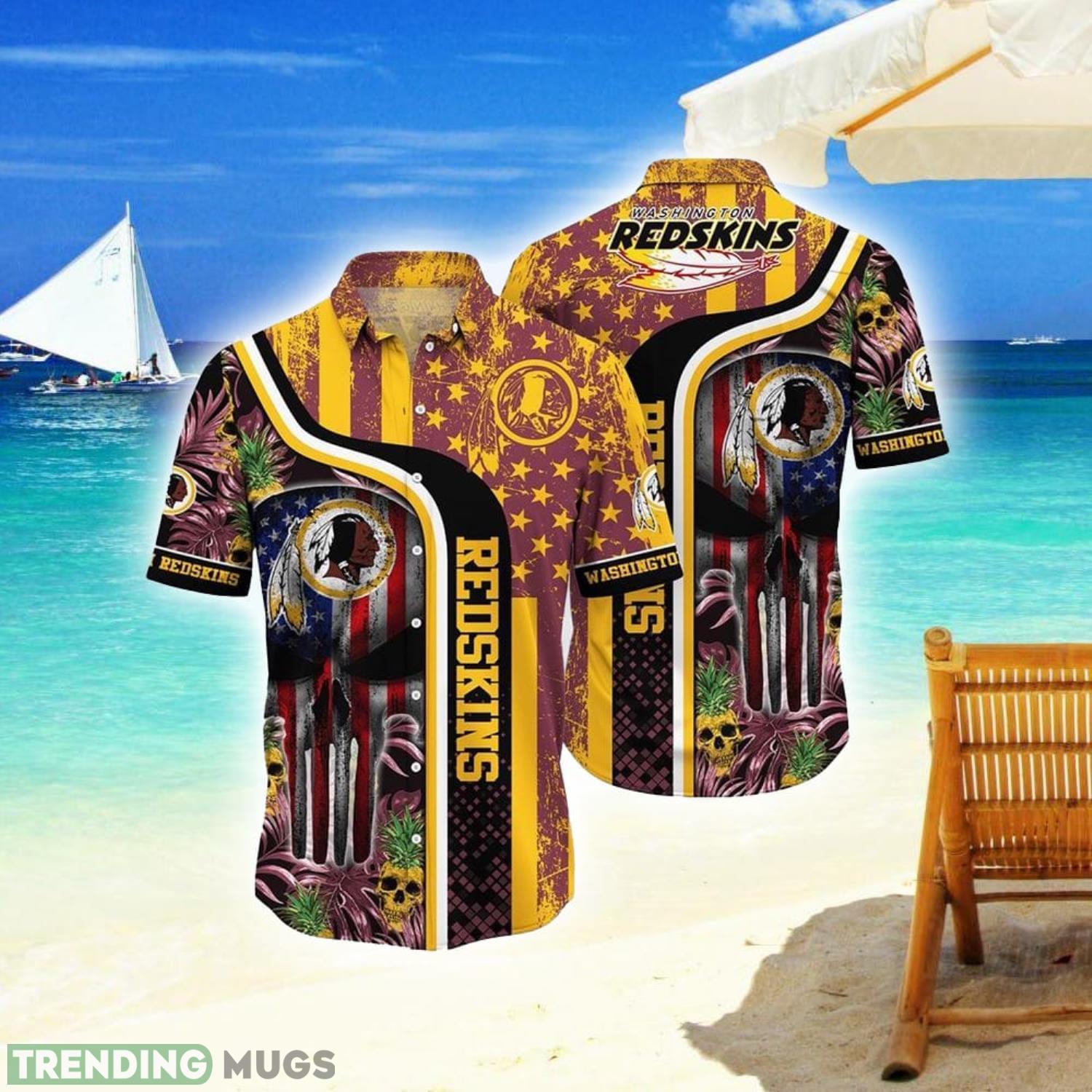 NFL Washington Commanders Hawaiian Shirts Skull Halloween Gift For Fans Product Photo 1 NFL Washington Commanders Hawaiian Shirts Skull Halloween Gift For Fans Product Photo 1