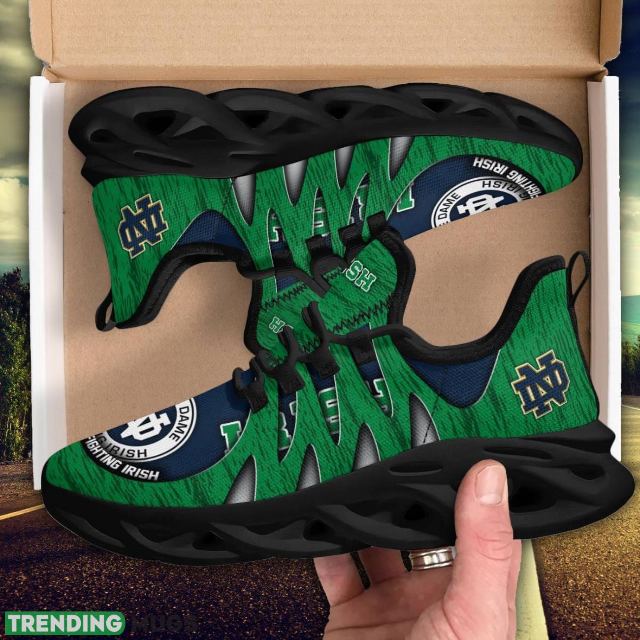 Notre Dame Fighting Irish 3D Print Max Soul Sneakers Running Shoes for Sport Fans Max Soul Notre Dame Fighting Irish 3D Print Max Soul Sneakers Running Shoes for Sport Fans Max Soul