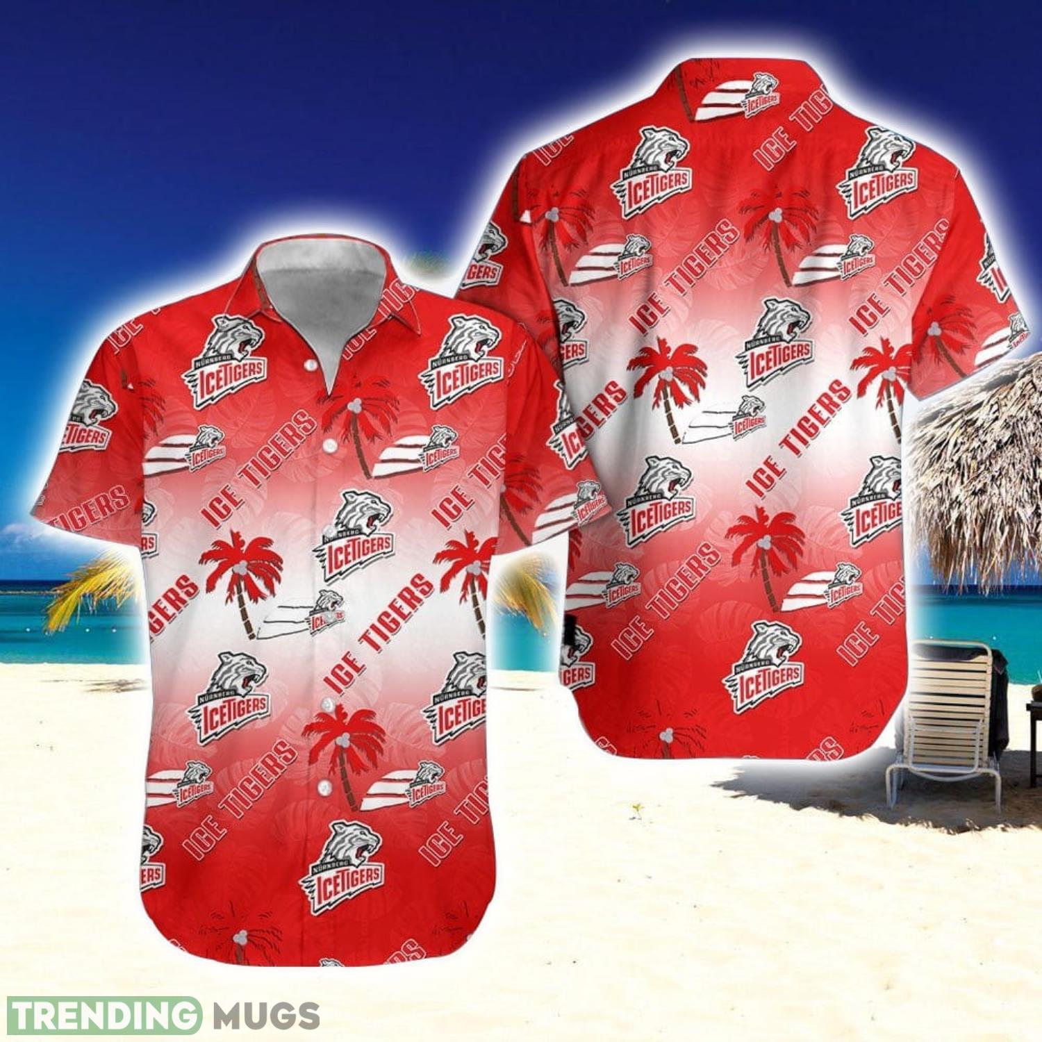 Nurnberg Ice Tigers Coconut Pattern 3D Hawaiian Shirt Aloha Shirt For Summer Gift Product Photo 1 Nurnberg Ice Tigers Coconut Pattern 3D Hawaiian Shirt Aloha Shirt For Summer Gift Product Photo 1