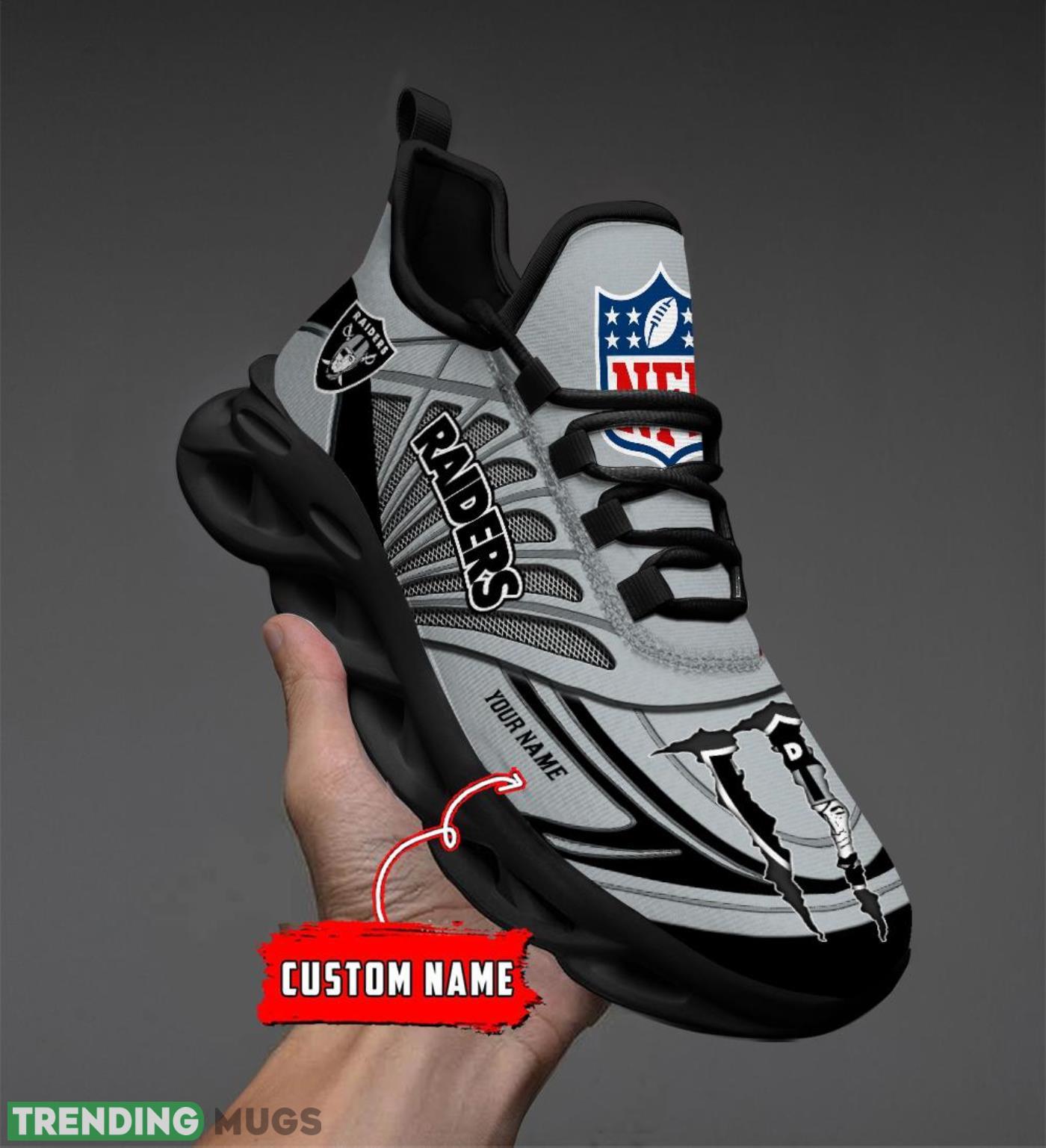 Personalized Name Las Vegas Raiders Personalized Running Sneakers Max Soul Shoes Max Soul Personalized Name Las Vegas Raiders Personalized Running Sneakers Max Soul Shoes Max Soul