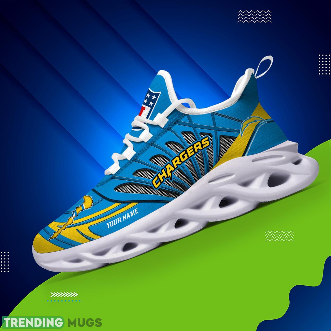 Personalized Name Los Angeles Chargers Personalized Running Sneakers Max Soul Shoes Max Soul Personalized Name Los Angeles Chargers Personalized Running Sneakers Max Soul Shoes Max Soul