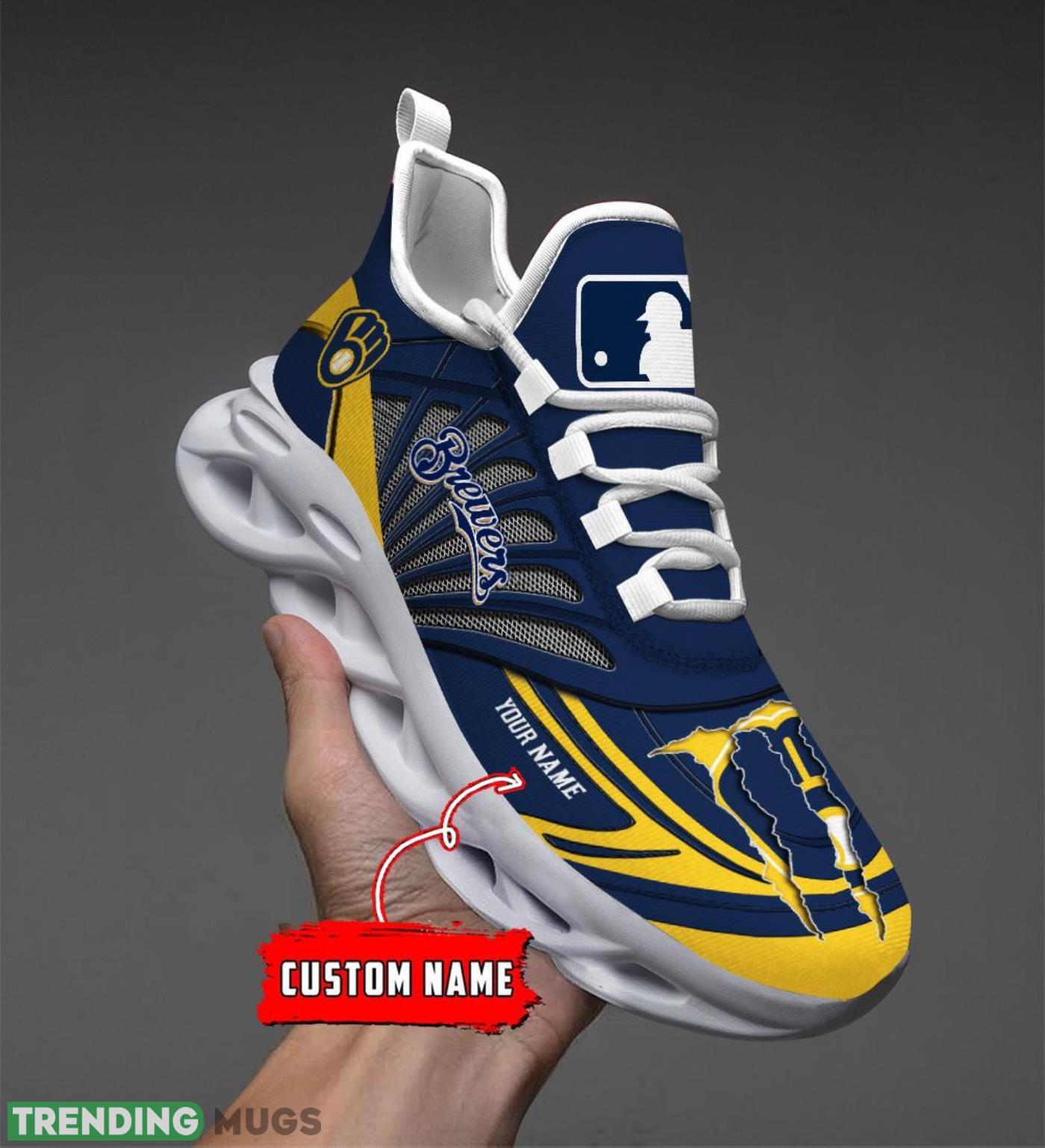 Personalized Name Milwaukee Brewers Personalized Running Sneakers Max Soul Shoes Product Photo 1 Personalized Name Milwaukee Brewers Personalized Running Sneakers Max Soul Shoes Product Photo 1