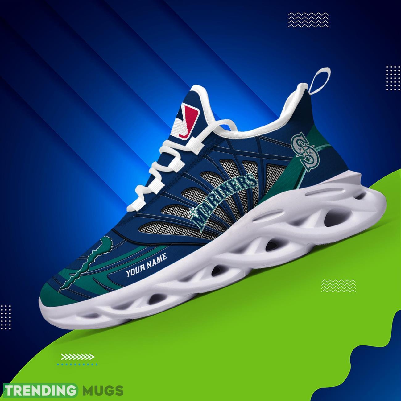 Personalized Name Seattle Mariners Personalized Running Sneakers Max Soul Shoes Max Soul Personalized Name Seattle Mariners Personalized Running Sneakers Max Soul Shoes Max Soul
