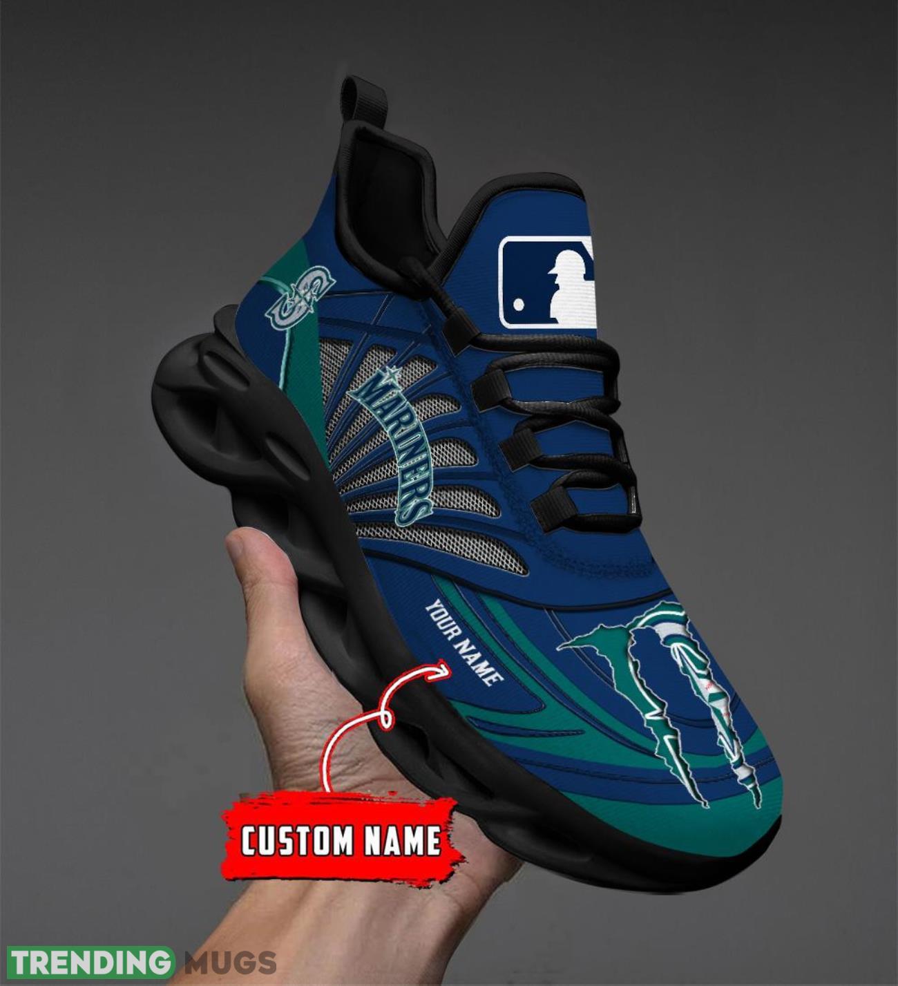 Personalized Name Seattle Mariners Personalized Running Sneakers Max Soul Shoes Max Soul Personalized Name Seattle Mariners Personalized Running Sneakers Max Soul Shoes Max Soul