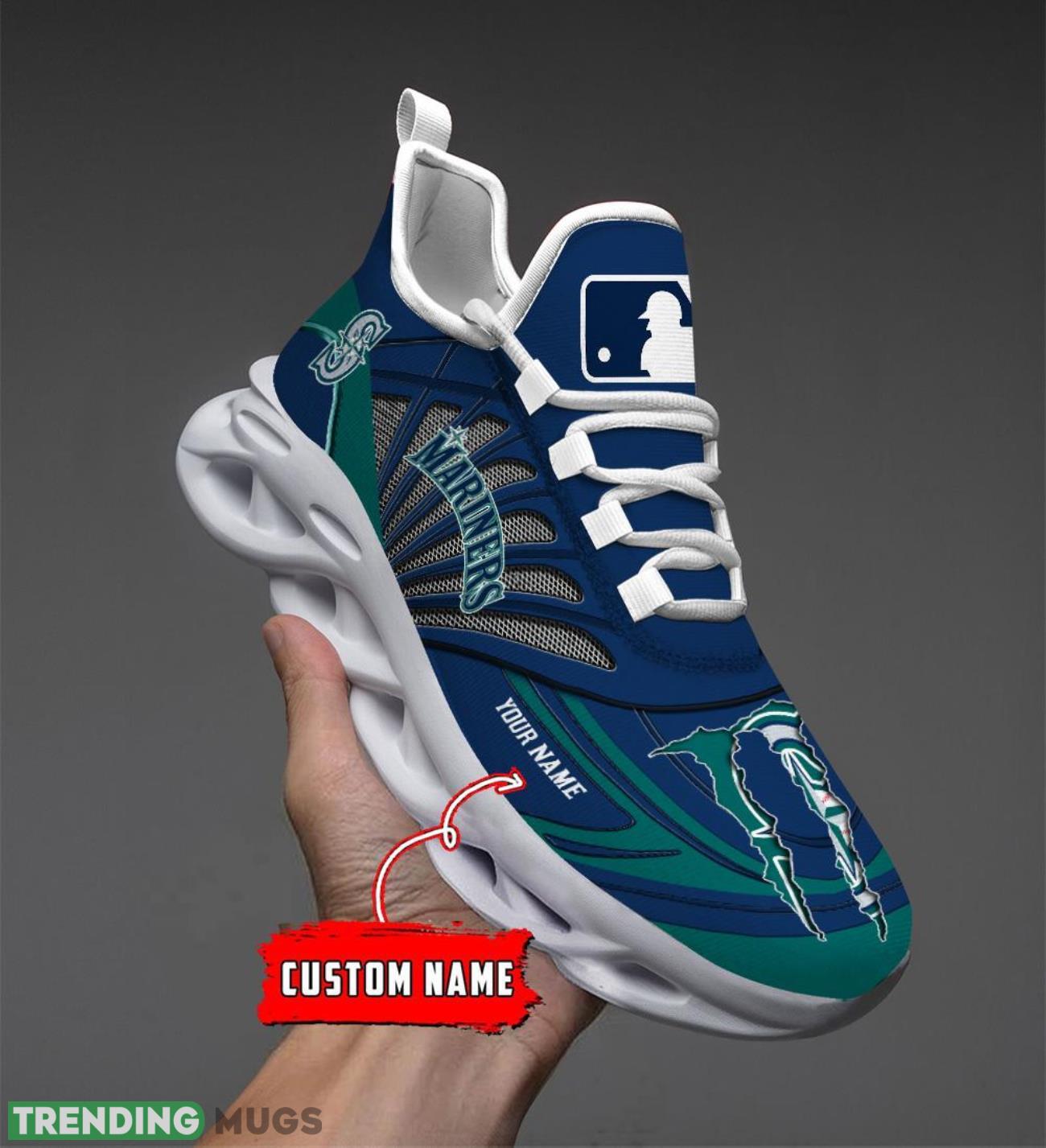 Personalized Name Seattle Mariners Personalized Running Sneakers Max Soul Shoes Product Photo 1 Personalized Name Seattle Mariners Personalized Running Sneakers Max Soul Shoes Product Photo 1