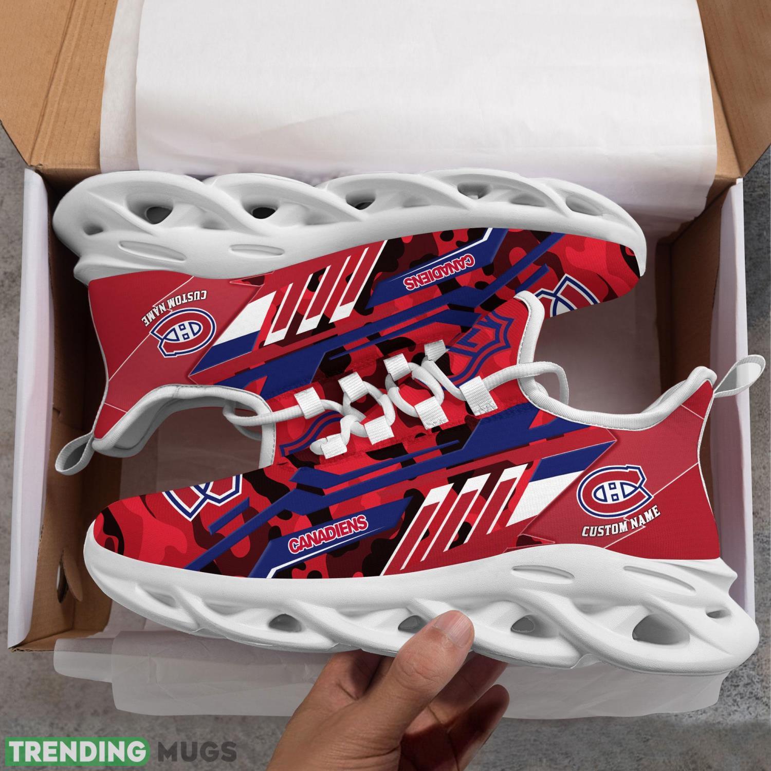 Personalized Name Shoes Montreal Canadiens Camo Pattern Max Soul Shoes Running Sneakers Product Photo 1 Personalized Name Shoes Montreal Canadiens Camo Pattern Max Soul Shoes Running Sneakers Product Photo 1