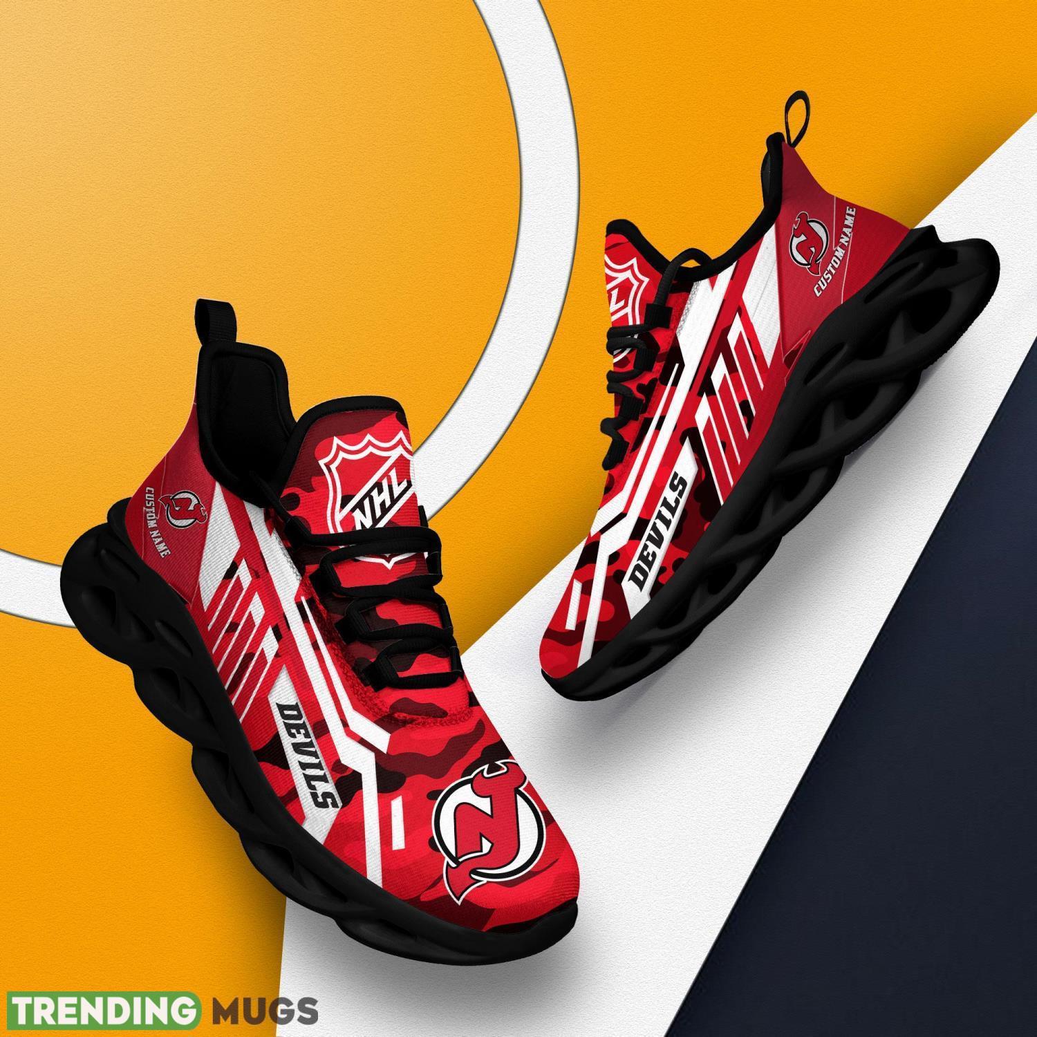 Personalized Name Shoes New Jersey Devils Camo Pattern Max Soul Shoes Running Sneakers Max Soul Personalized Name Shoes New Jersey Devils Camo Pattern Max Soul Shoes Running Sneakers Max Soul