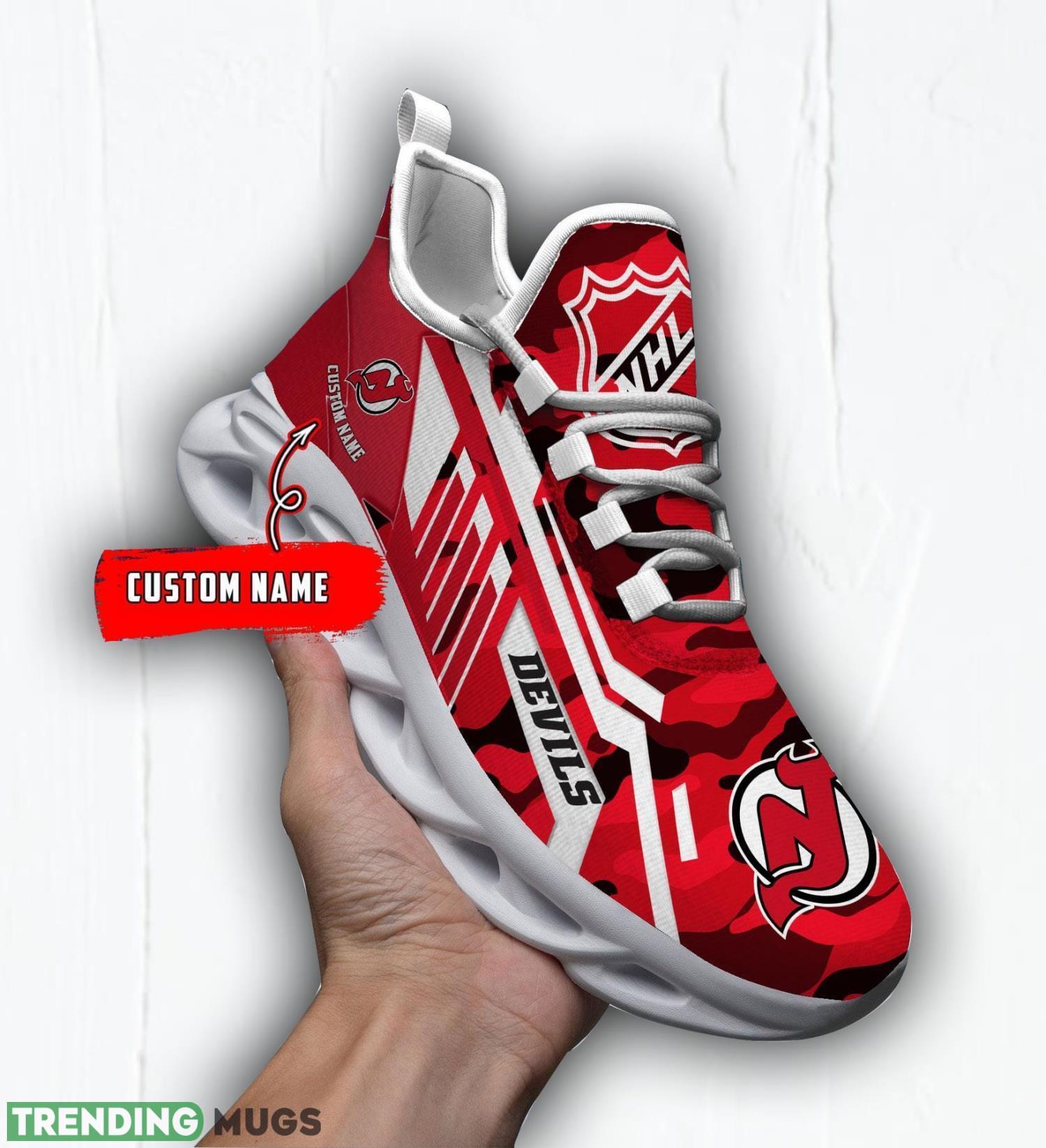 Personalized Name Shoes New Jersey Devils Camo Pattern Max Soul Shoes Running Sneakers Max Soul Personalized Name Shoes New Jersey Devils Camo Pattern Max Soul Shoes Running Sneakers Max Soul