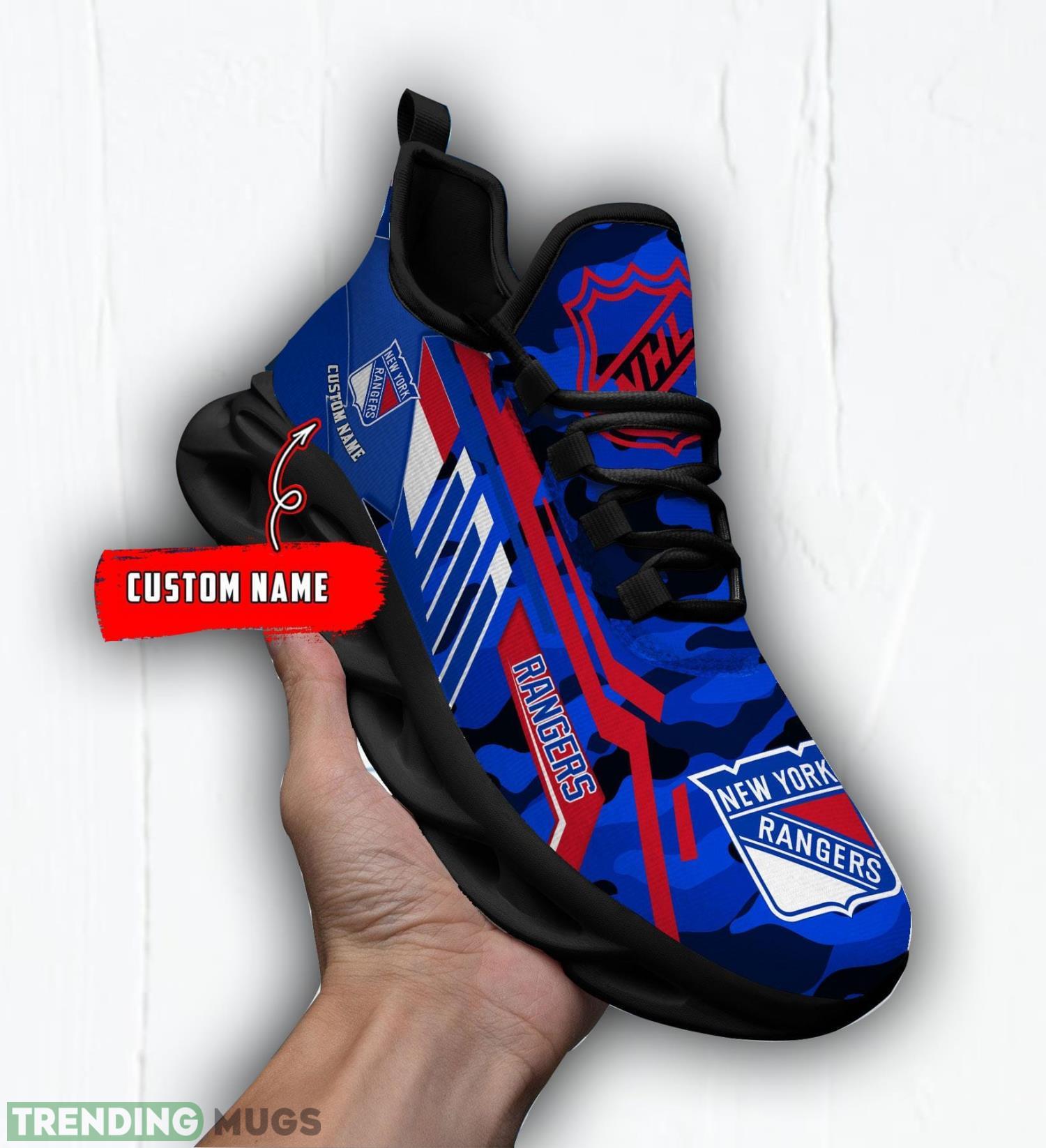 Personalized Name Shoes New York Rangers Camo Pattern Max Soul Shoes Running Sneakers Max Soul Personalized Name Shoes New York Rangers Camo Pattern Max Soul Shoes Running Sneakers Max Soul