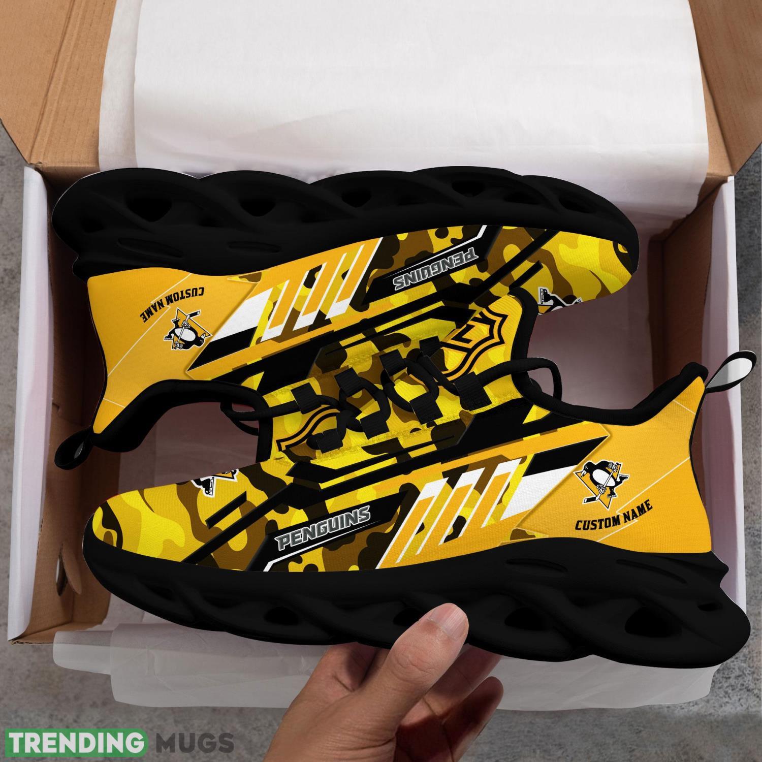 Personalized Name Shoes Pittsburgh Penguins Camo Pattern Max Soul Shoes Running Sneakers Max Soul Personalized Name Shoes Pittsburgh Penguins Camo Pattern Max Soul Shoes Running Sneakers Max Soul
