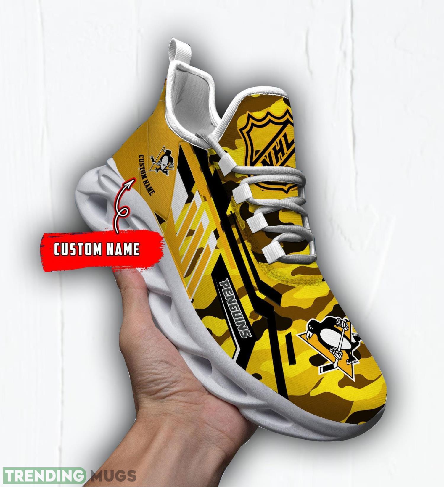 Personalized Name Shoes Pittsburgh Penguins Camo Pattern Max Soul Shoes Running Sneakers Max Soul Personalized Name Shoes Pittsburgh Penguins Camo Pattern Max Soul Shoes Running Sneakers Max Soul