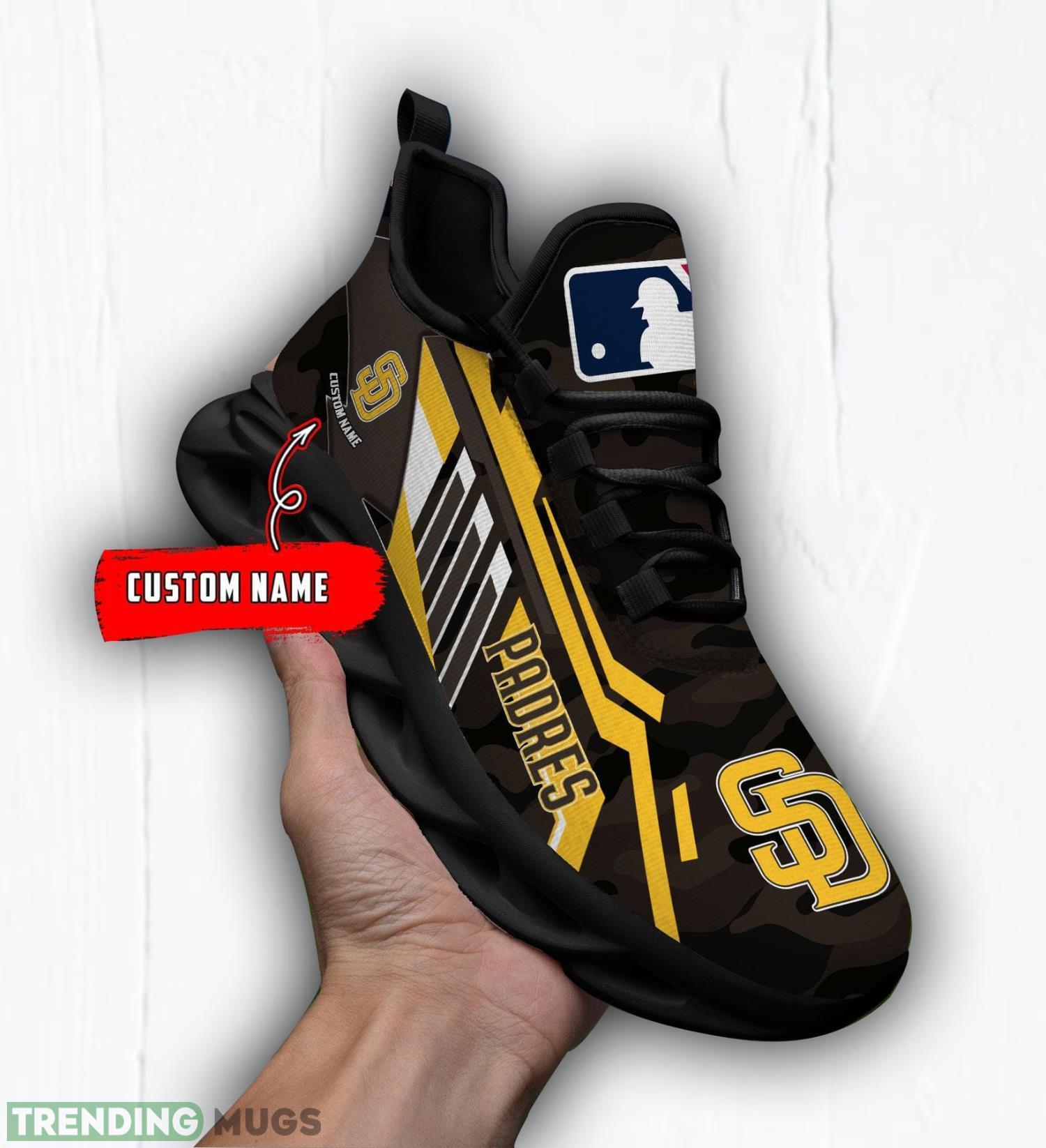Personalized Name Shoes San Diego Padres Camo Style Max Soul Shoes Running Sneakers Father's Day Gift Max Soul Personalized Name Shoes San Diego Padres Camo Style Max Soul Shoes Running Sneakers Father's Day Gift Max Soul