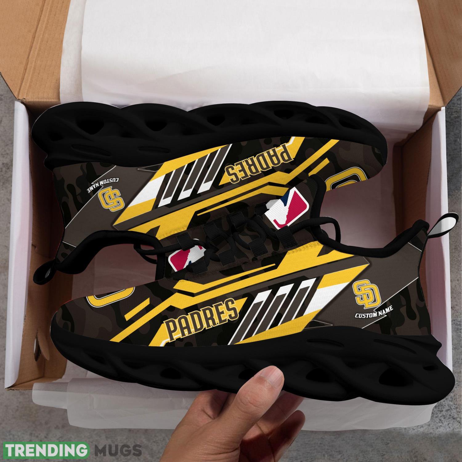 Personalized Name Shoes San Diego Padres Camo Style Max Soul Shoes Running Sneakers Father's Day Gift Max Soul Personalized Name Shoes San Diego Padres Camo Style Max Soul Shoes Running Sneakers Father's Day Gift Max Soul