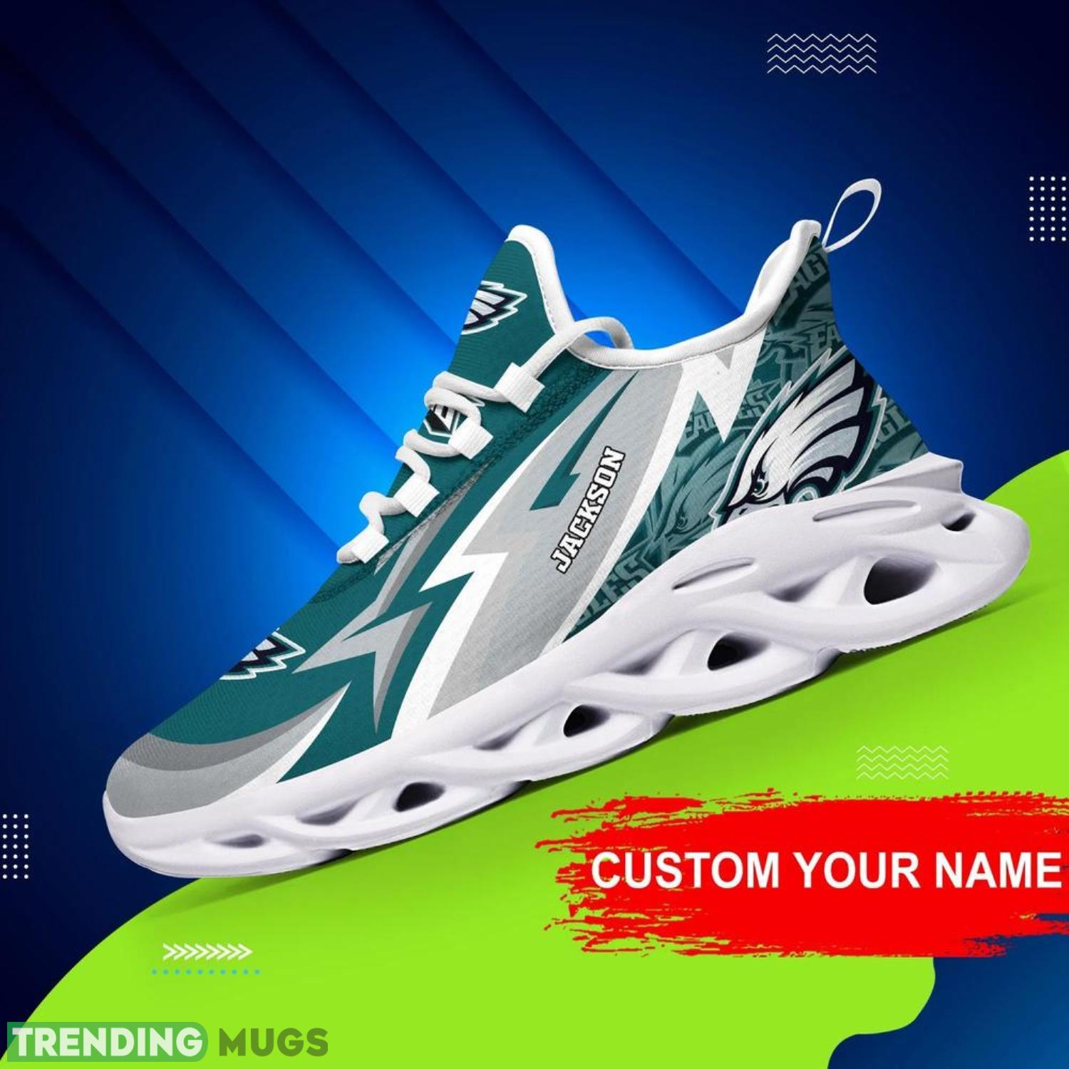Philadelphia Eagles NFL Max Soul Shoes Custom Name Sneakers Hot Trending Personalized Gifts For NFL Fans Max Soul Philadelphia Eagles NFL Max Soul Shoes Custom Name Sneakers Hot Trending Personalized Gifts For NFL Fans Max Soul