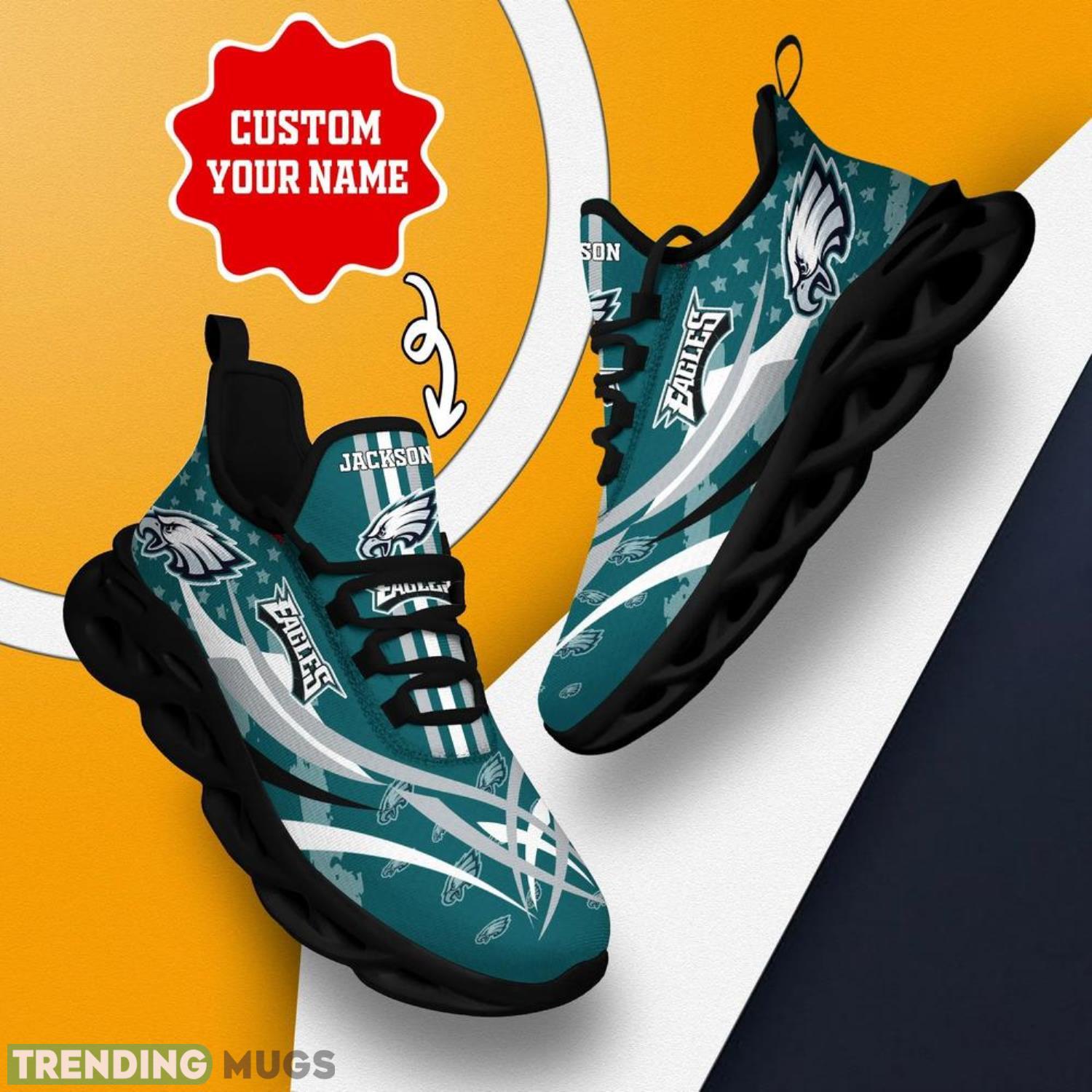 Philadelphia Eagles NFL Max Soul Shoes Custom Name Sneakers Running Shoes Gifts For NFL Fans Max Soul Philadelphia Eagles NFL Max Soul Shoes Custom Name Sneakers Running Shoes Gifts For NFL Fans Max Soul