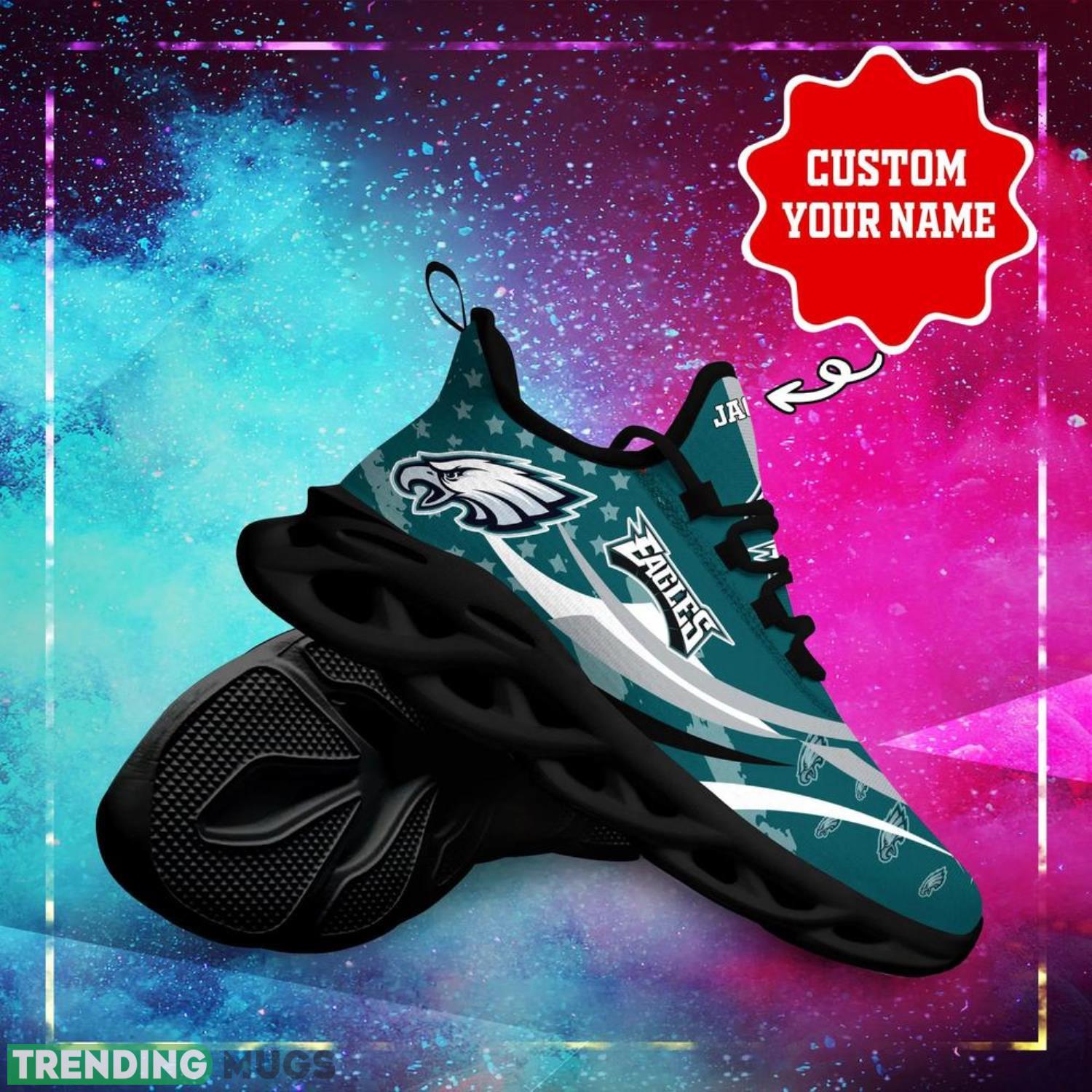 Philadelphia Eagles NFL Max Soul Shoes Custom Name Sneakers Running Shoes Gifts For NFL Fans Max Soul Philadelphia Eagles NFL Max Soul Shoes Custom Name Sneakers Running Shoes Gifts For NFL Fans Max Soul