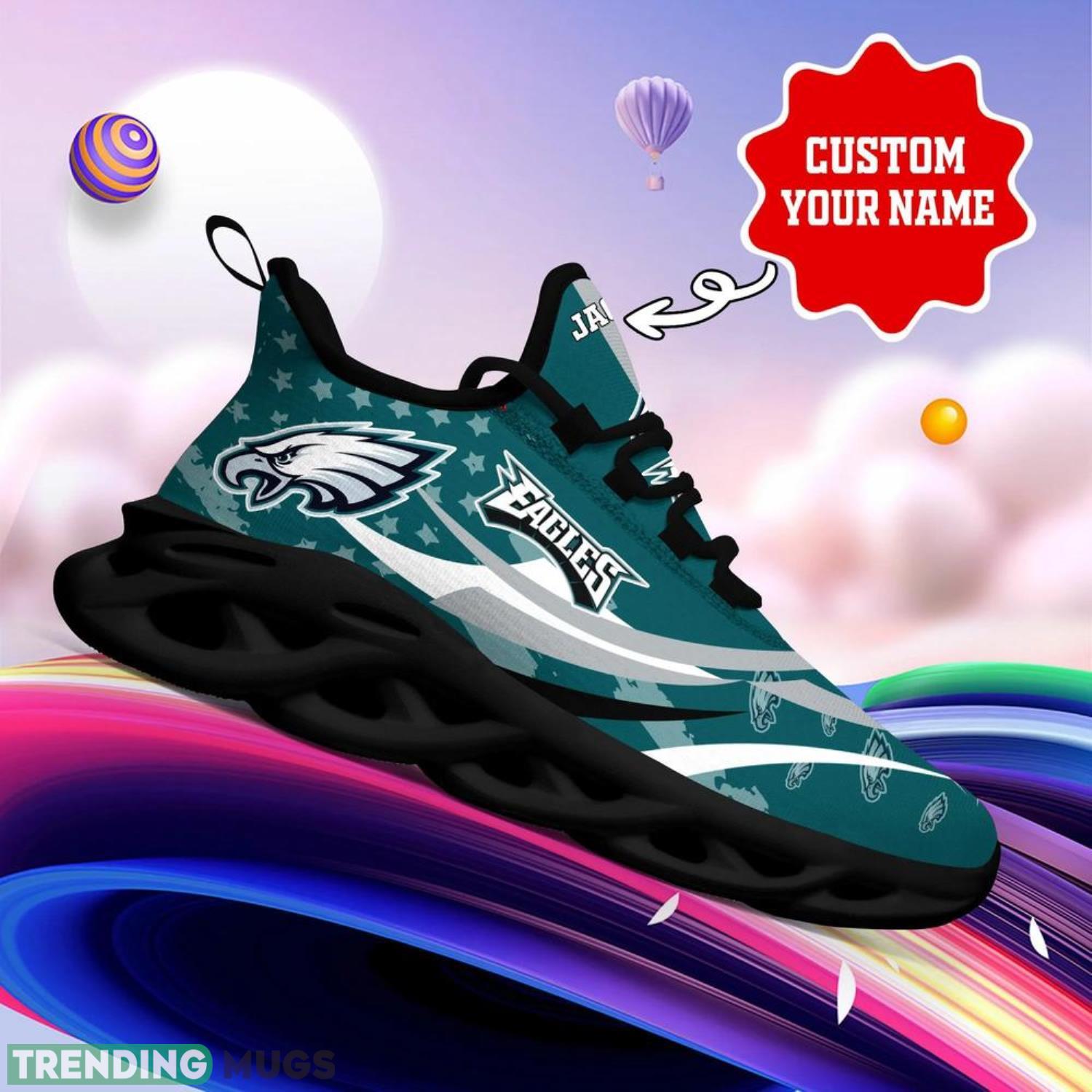 Philadelphia Eagles NFL Max Soul Shoes Custom Name Sneakers Running Shoes Gifts For NFL Fans Max Soul Philadelphia Eagles NFL Max Soul Shoes Custom Name Sneakers Running Shoes Gifts For NFL Fans Max Soul