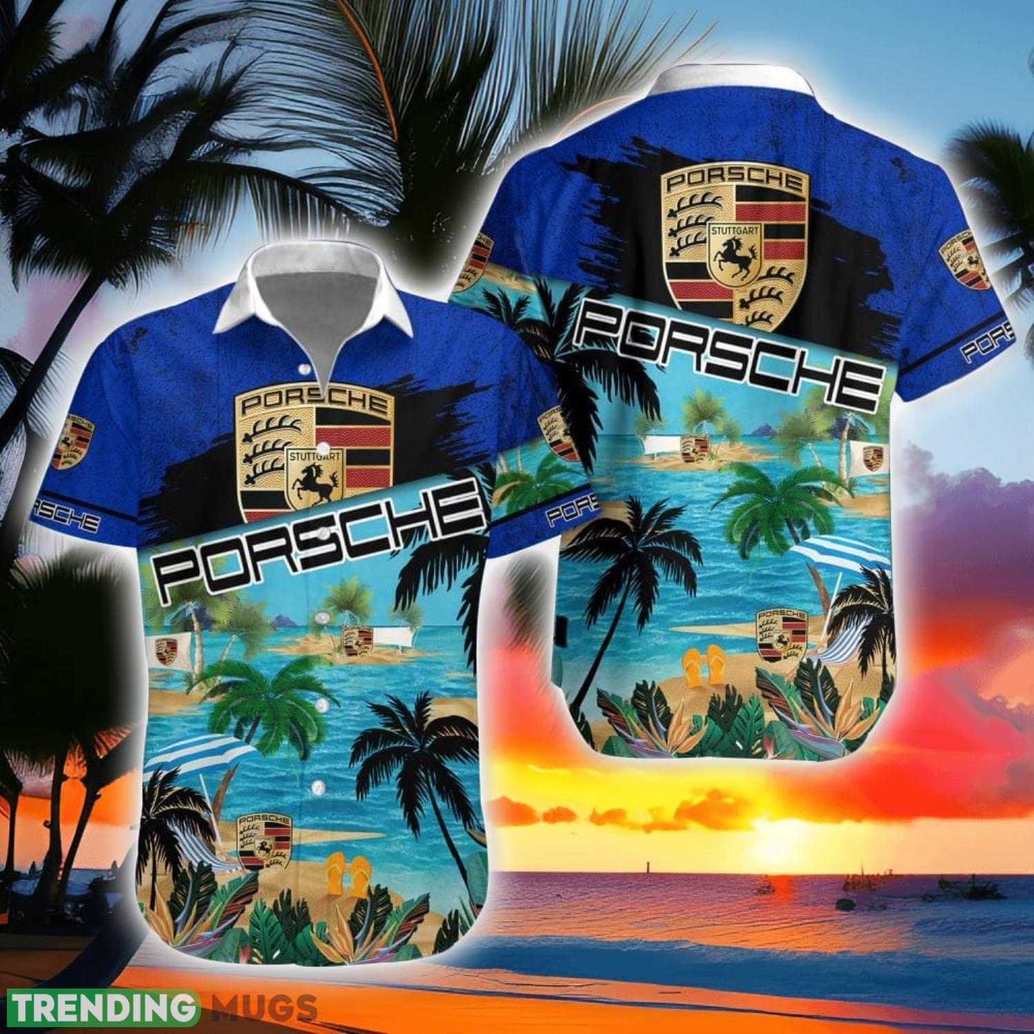 Porsche Beach Coconut Pattern Aloha Hawaiian Shirt And Shorts Product Photo 1 Porsche Beach Coconut Pattern Aloha Hawaiian Shirt And Shorts Product Photo 1