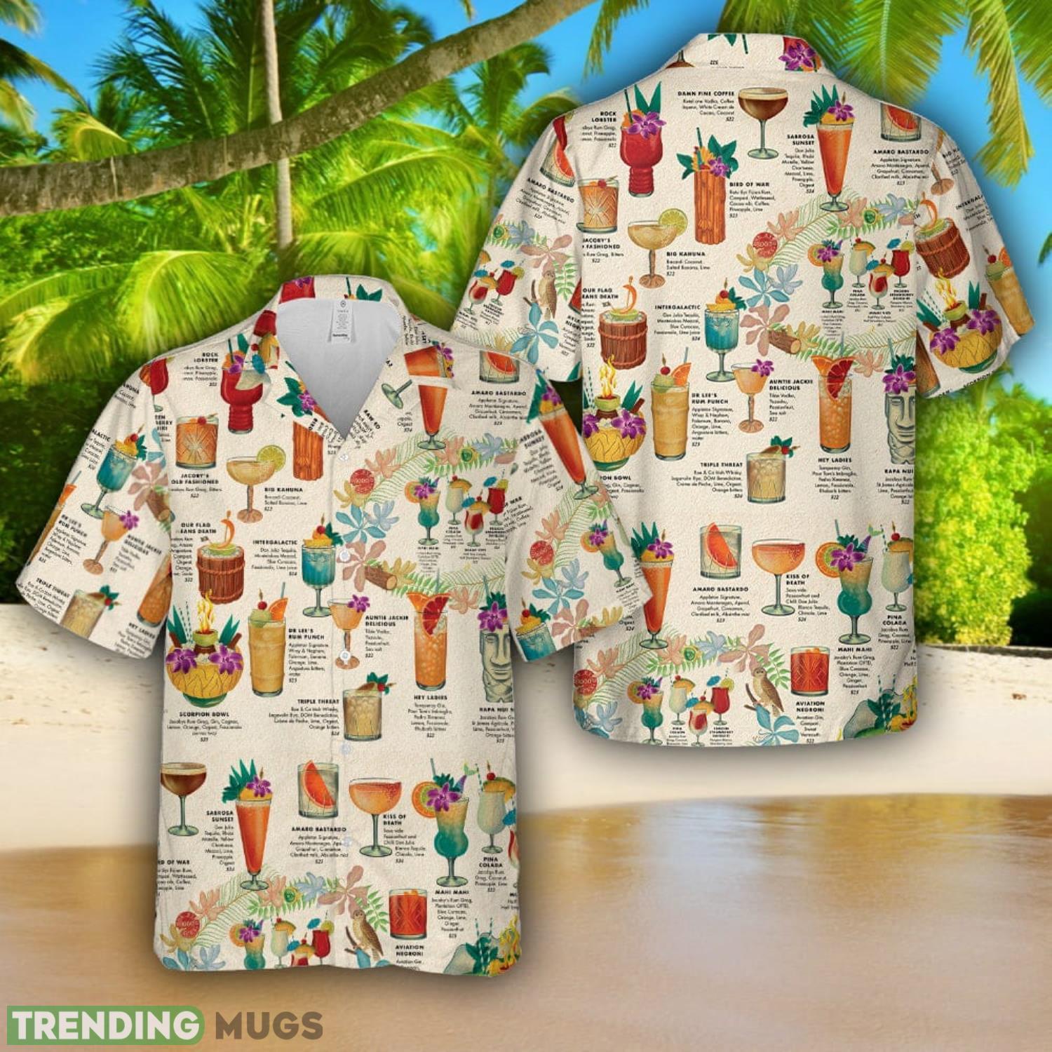 Retro Tiki Drink Menu 3D Hawaiian Shirt Beach Lover Gift Product Photo 1 Retro Tiki Drink Menu 3D Hawaiian Shirt Beach Lover Gift Product Photo 1