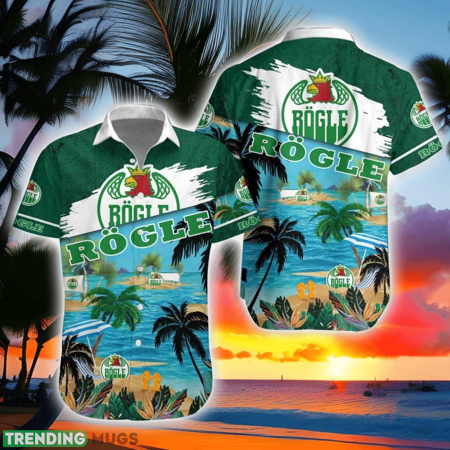 Rogle BK Beach Coconut Pattern Aloha Hawaiian Shirt And Shorts Product Photo 1