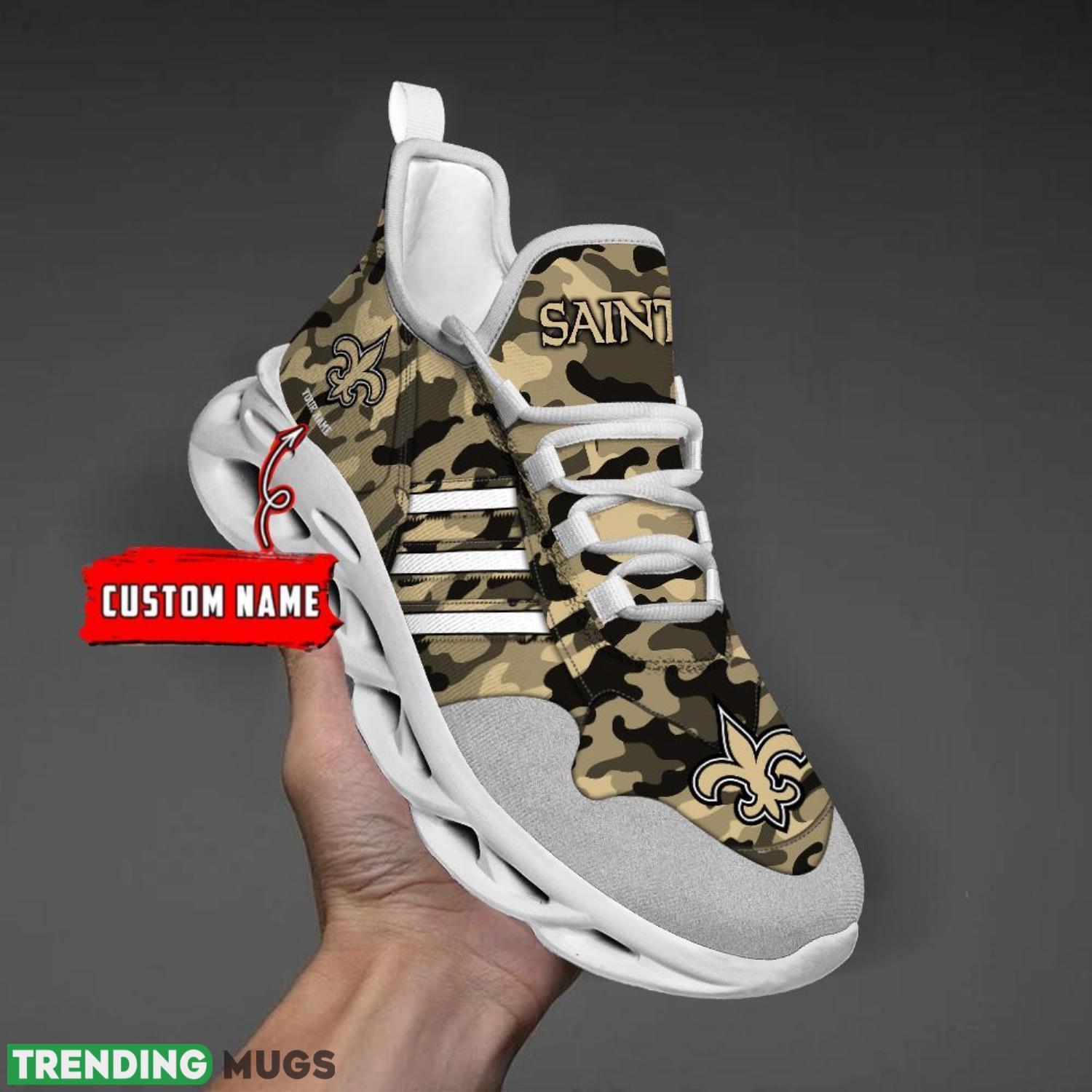 Running Sneakers New Orleans Saints Camo Style Clunky Max Soul Shoesfor Sport Fans Product Photo 1 Running Sneakers New Orleans Saints Camo Style Clunky Max Soul Shoesfor Sport Fans Product Photo 1