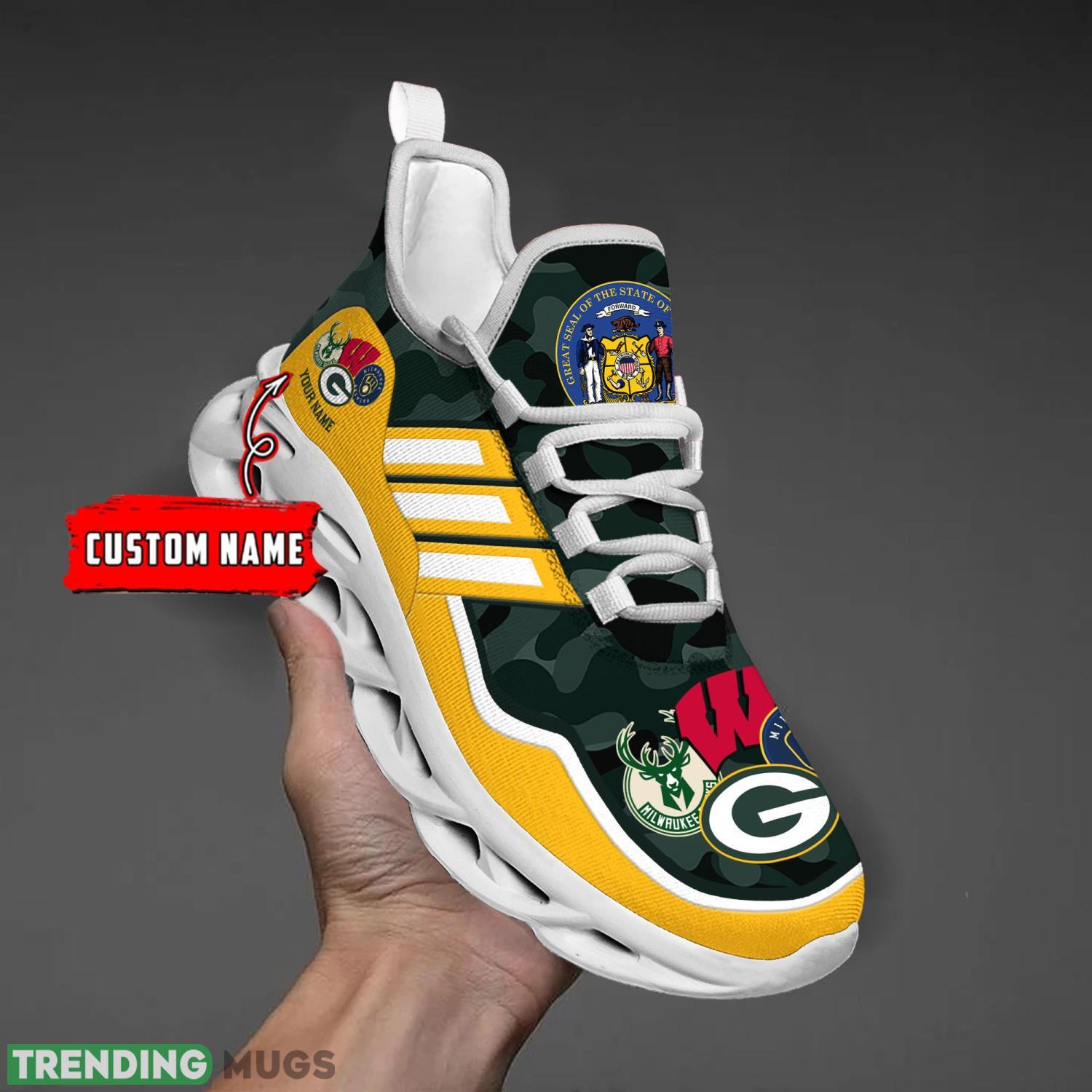 Running Sneakers Wisconsin Green Camo Clunky Max Soul Shoes Me Women Shoes Product Photo 1 Running Sneakers Wisconsin Green Camo Clunky Max Soul Shoes Me Women Shoes Product Photo 1