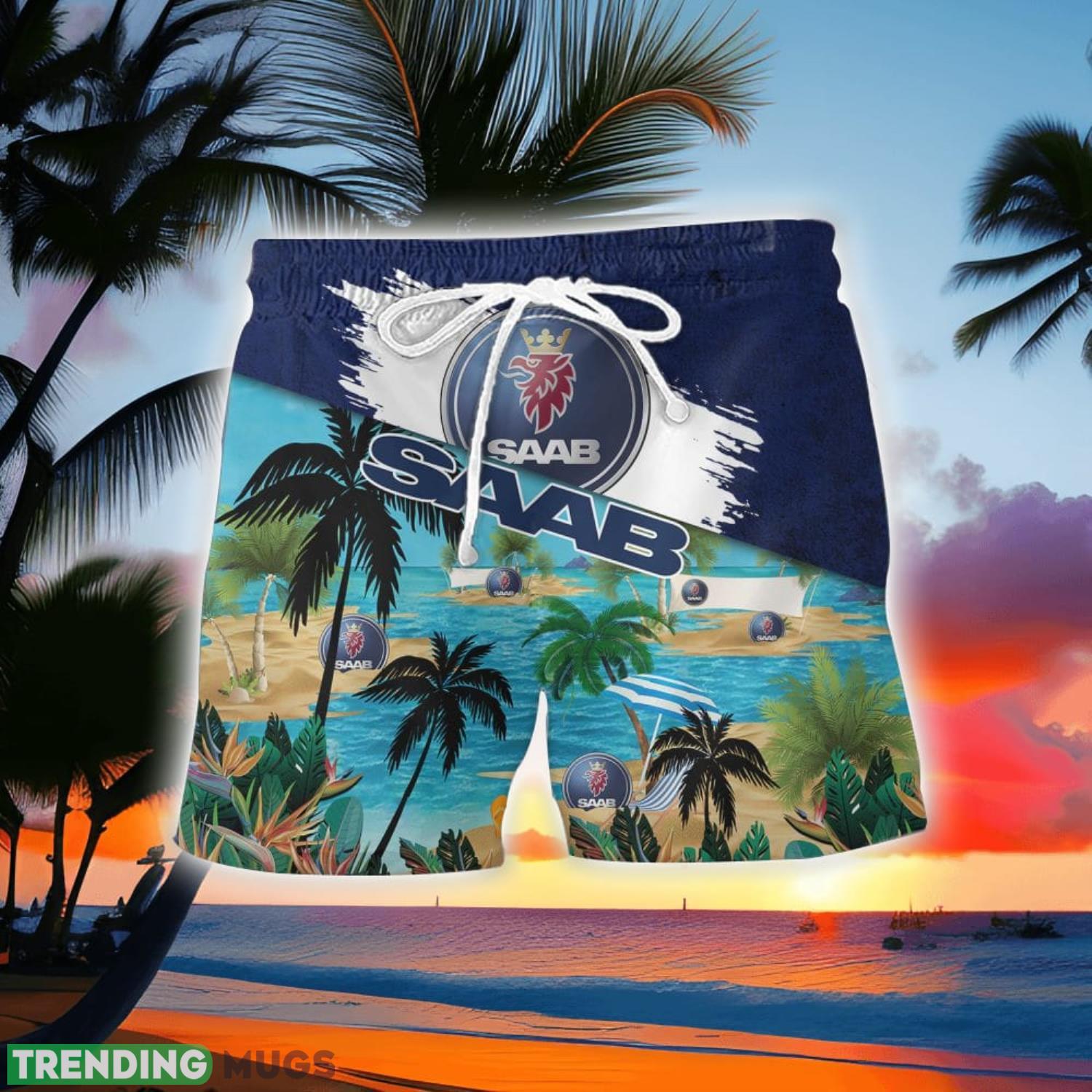 Saab Automobile Beach Coconut Pattern Aloha Hawaiian Shirt And Shorts Hawaiian & Short Saab Automobile Beach Coconut Pattern Aloha Hawaiian Shirt And Shorts Hawaiian & Short