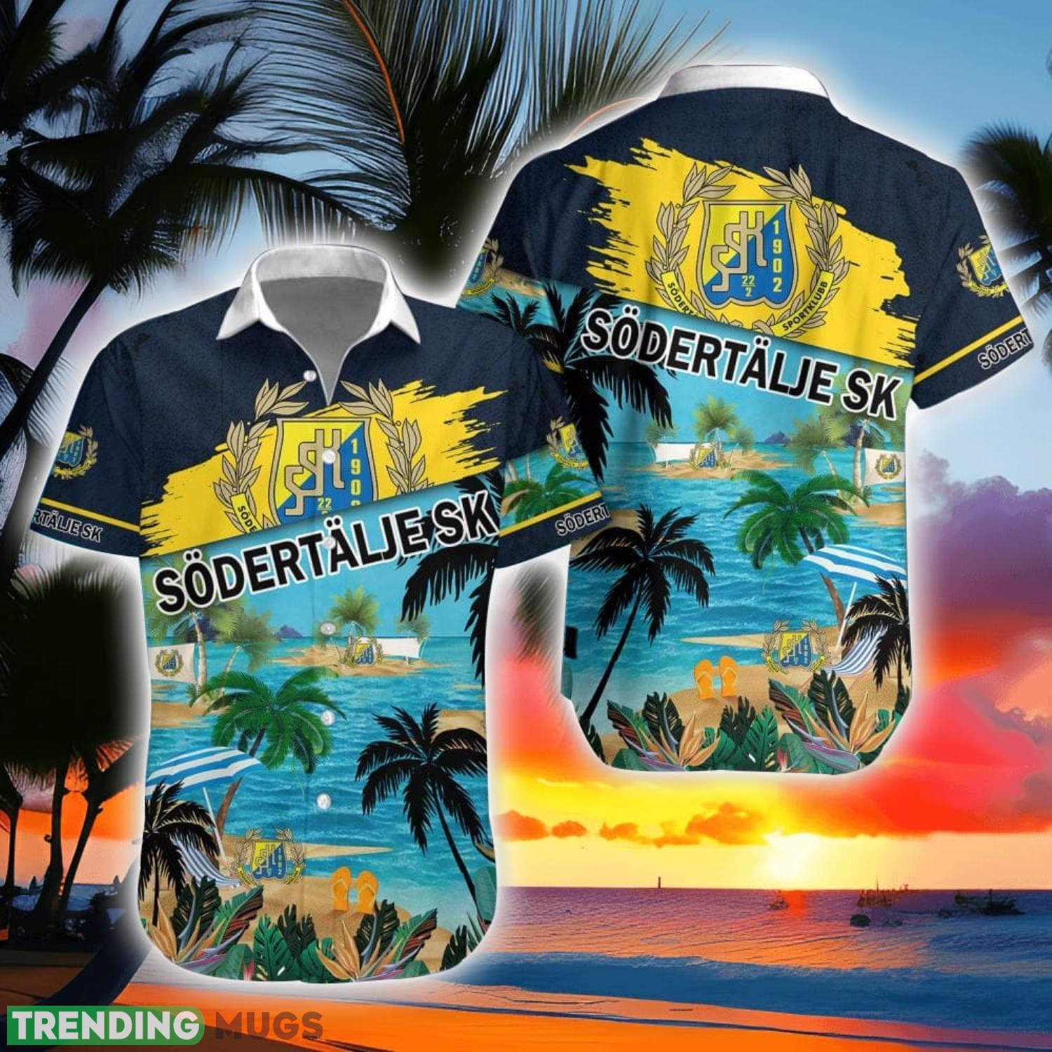 Södertälje SK Beach Coconut Pattern Aloha Hawaiian Shirt And Shorts Product Photo 1 Södertälje SK Beach Coconut Pattern Aloha Hawaiian Shirt And Shorts Product Photo 1