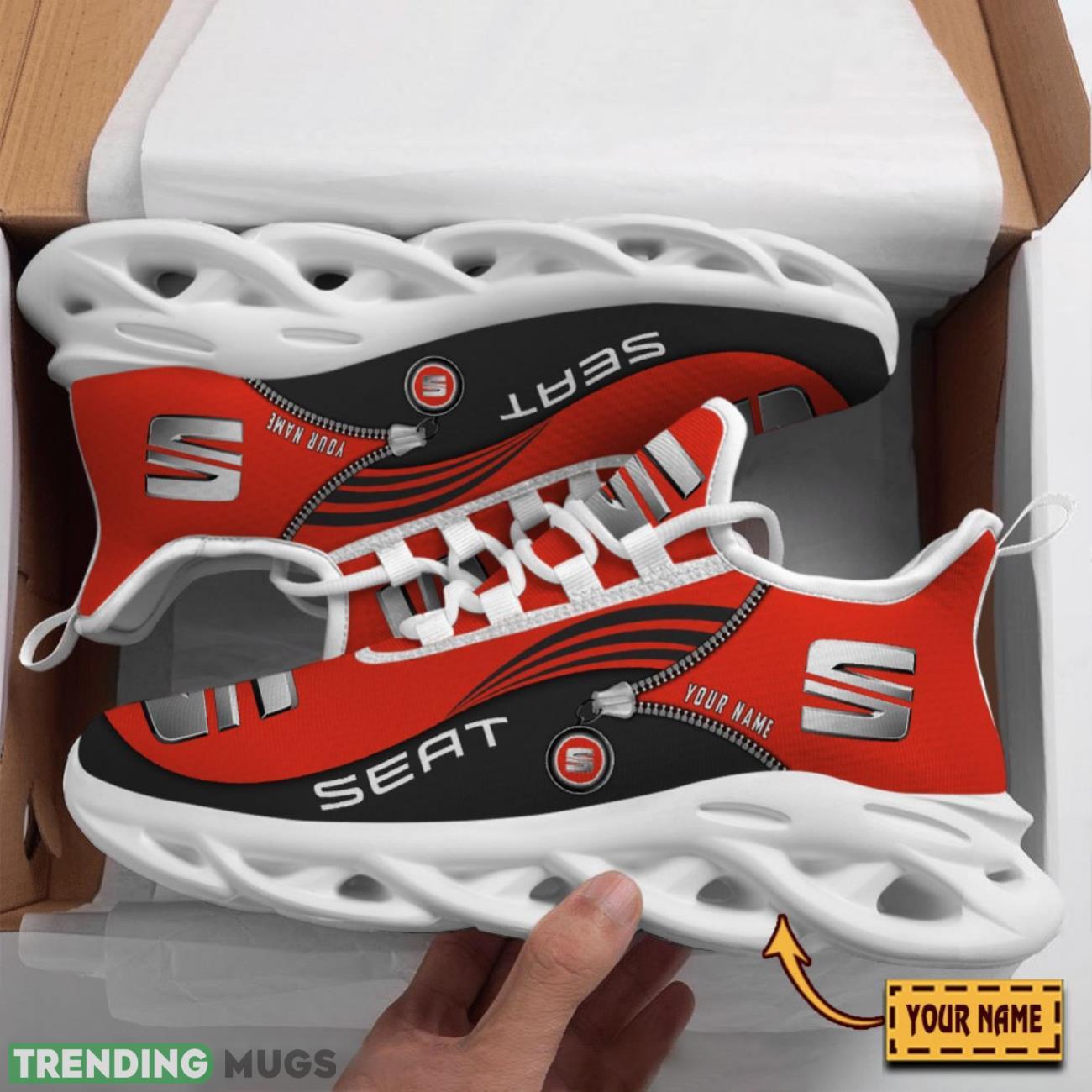 Seat Custom Name Max Soul Sneakers Running Lover Gift Men And Women Shoes Black red Max Soul Seat Custom Name Max Soul Sneakers Running Lover Gift Men And Women Shoes Black red Max Soul