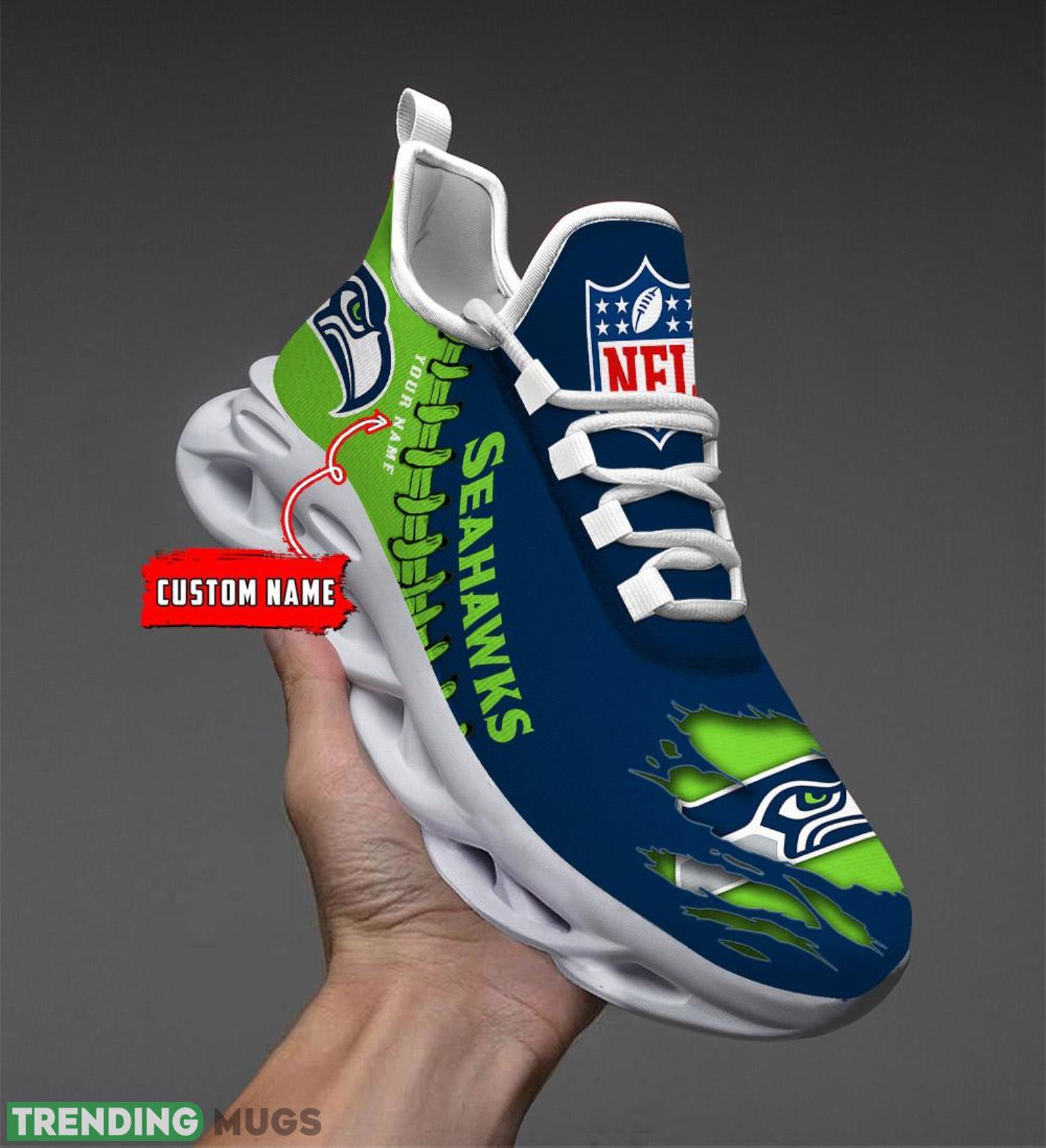 Seattle Seahawks Logo Personalized Name Max Soul Shoes Product Photo 1