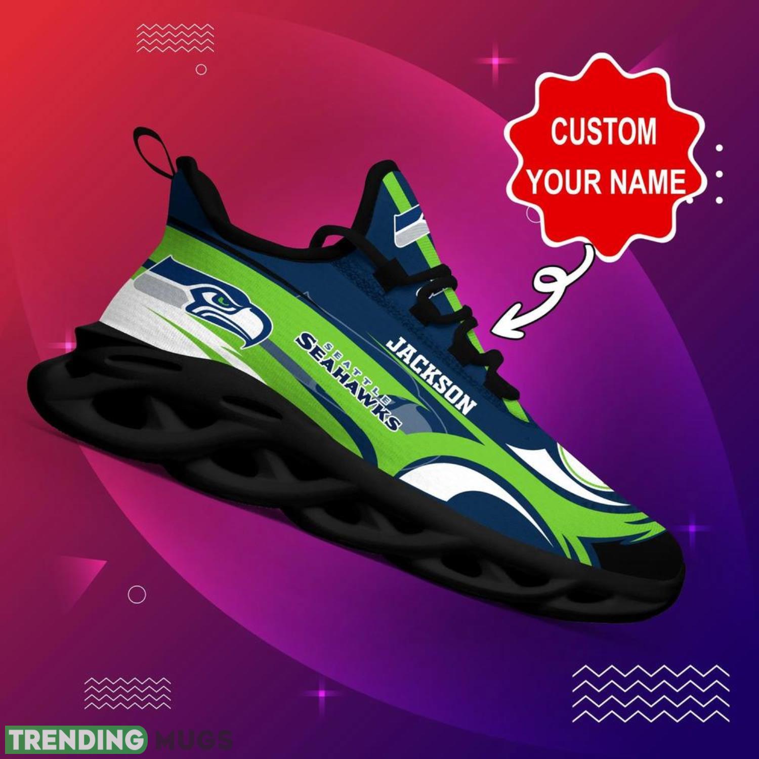Seattle Seahawks NFL Max Soul Shoes Custom Name Hot Trending Men And Women Sport Gift Max Soul Seattle Seahawks NFL Max Soul Shoes Custom Name Hot Trending Men And Women Sport Gift Max Soul