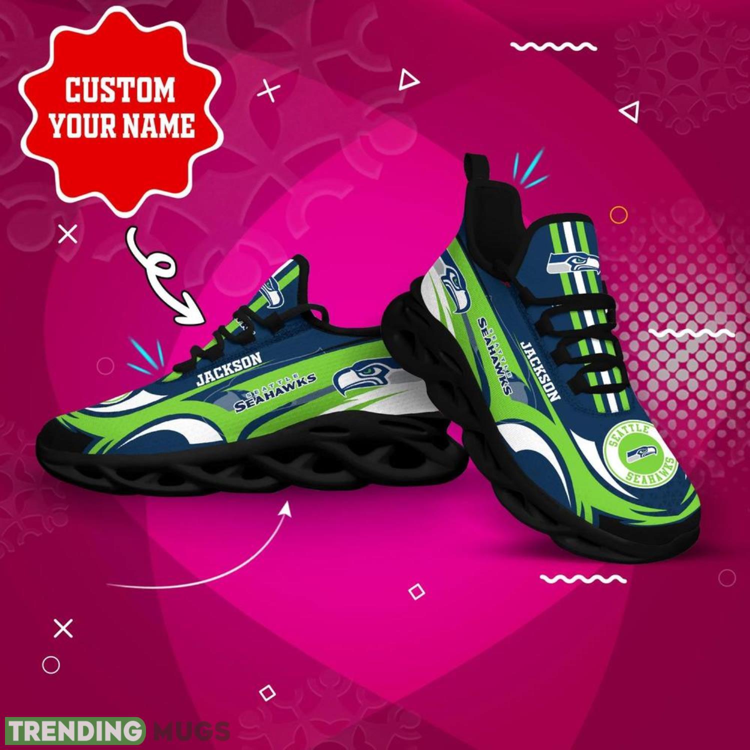 Seattle Seahawks NFL Max Soul Shoes Custom Name Hot Trending Men And Women Sport Gift Max Soul Seattle Seahawks NFL Max Soul Shoes Custom Name Hot Trending Men And Women Sport Gift Max Soul